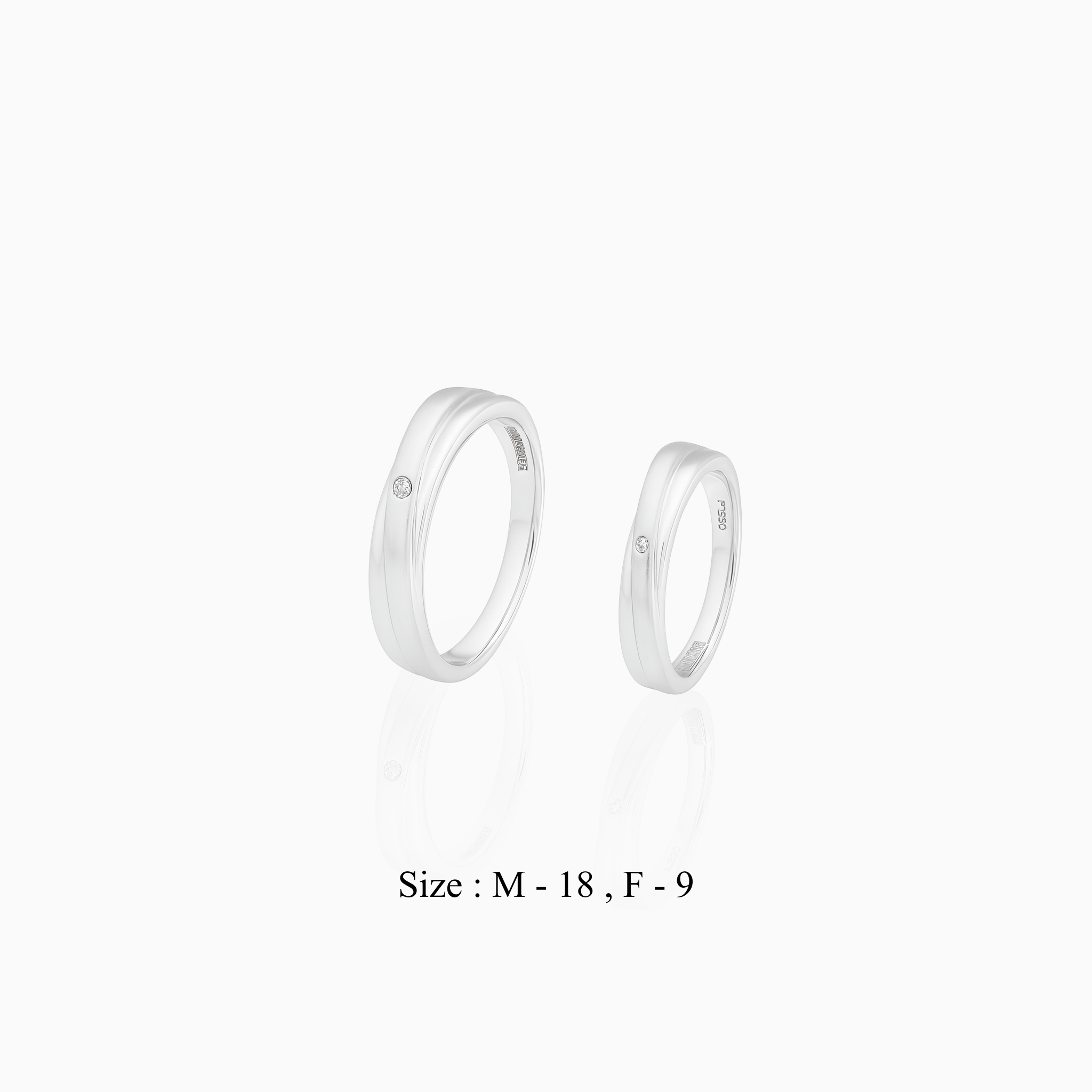 Simple silver couple ring