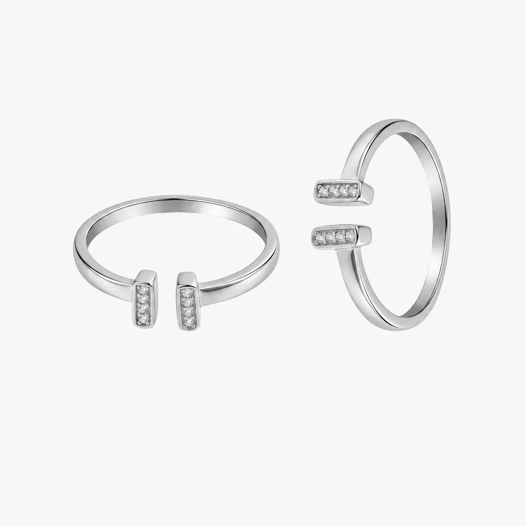 Simple silver tone toe ring pair