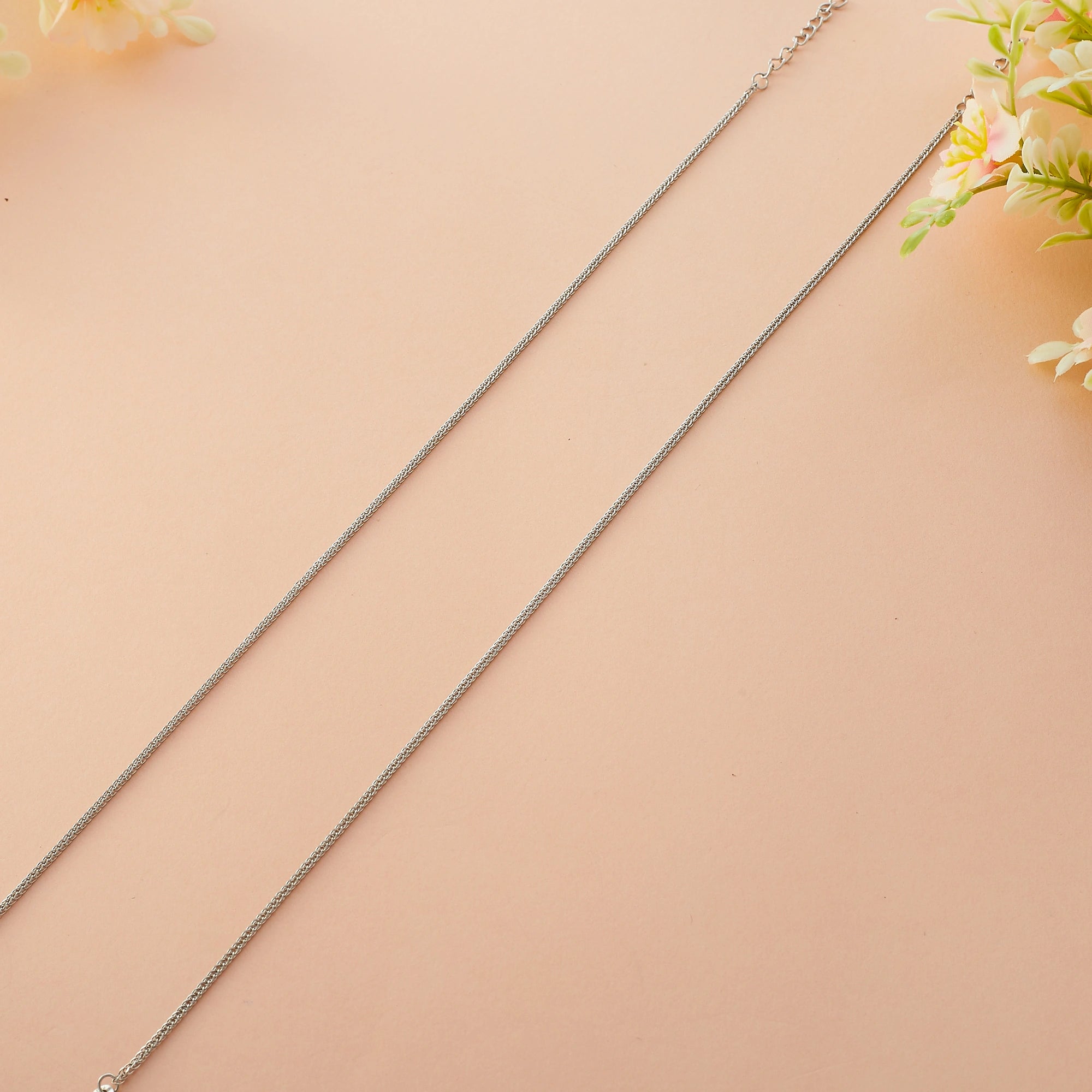 Sleek Silver Chain Anklet Ishna