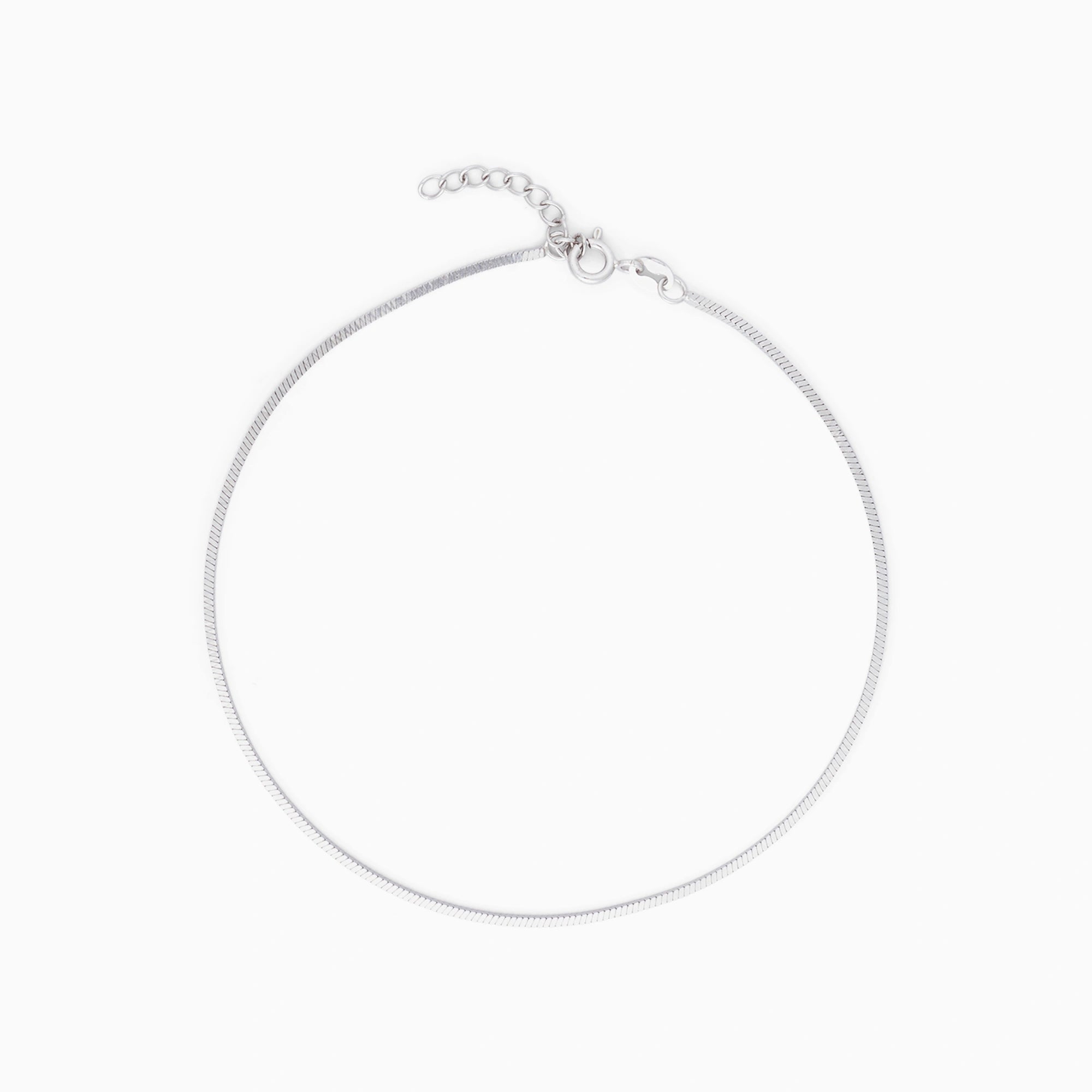 Sleek Silver Snake Anklet Ishna