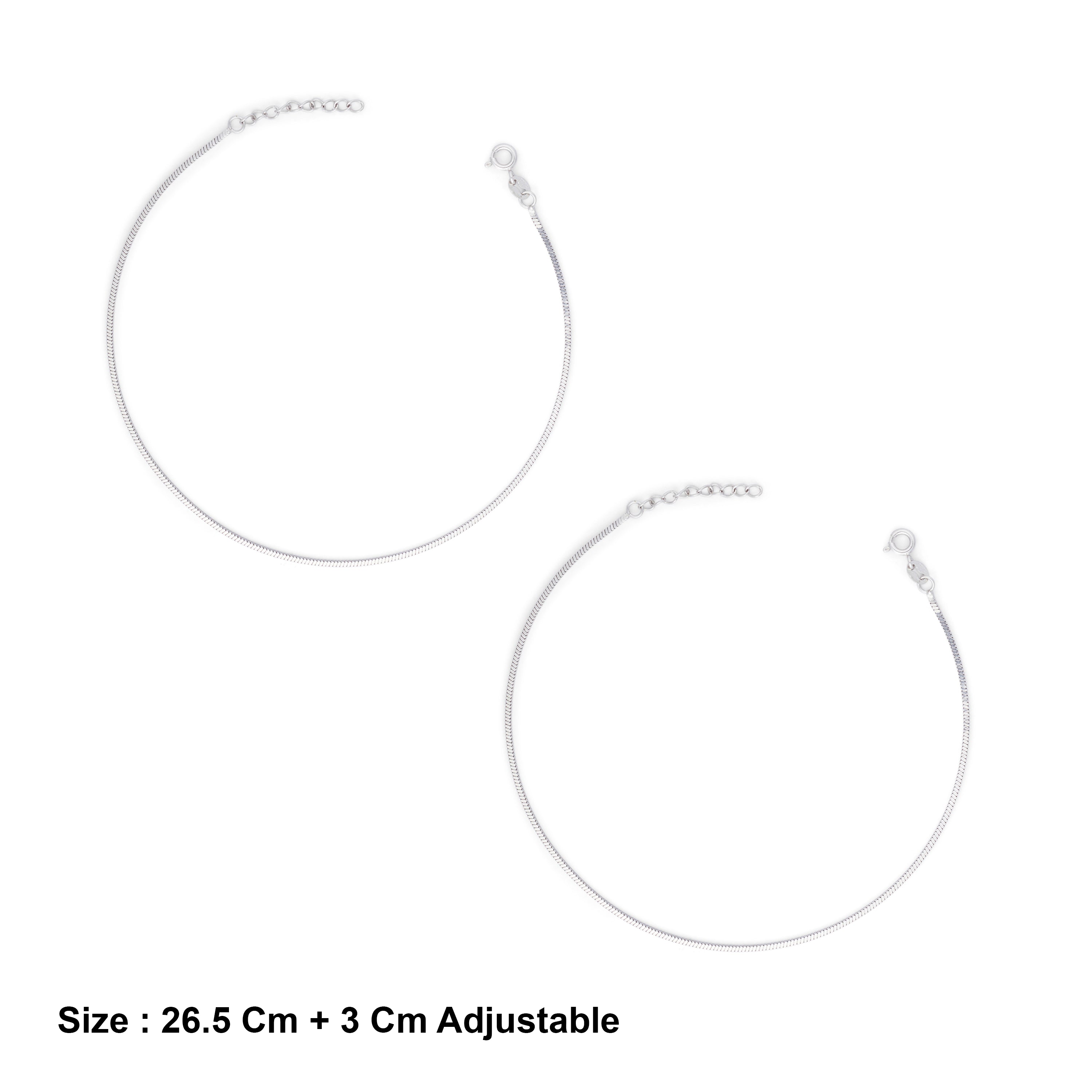 Sleek Snake Anklet in Sterling Silver Ishna