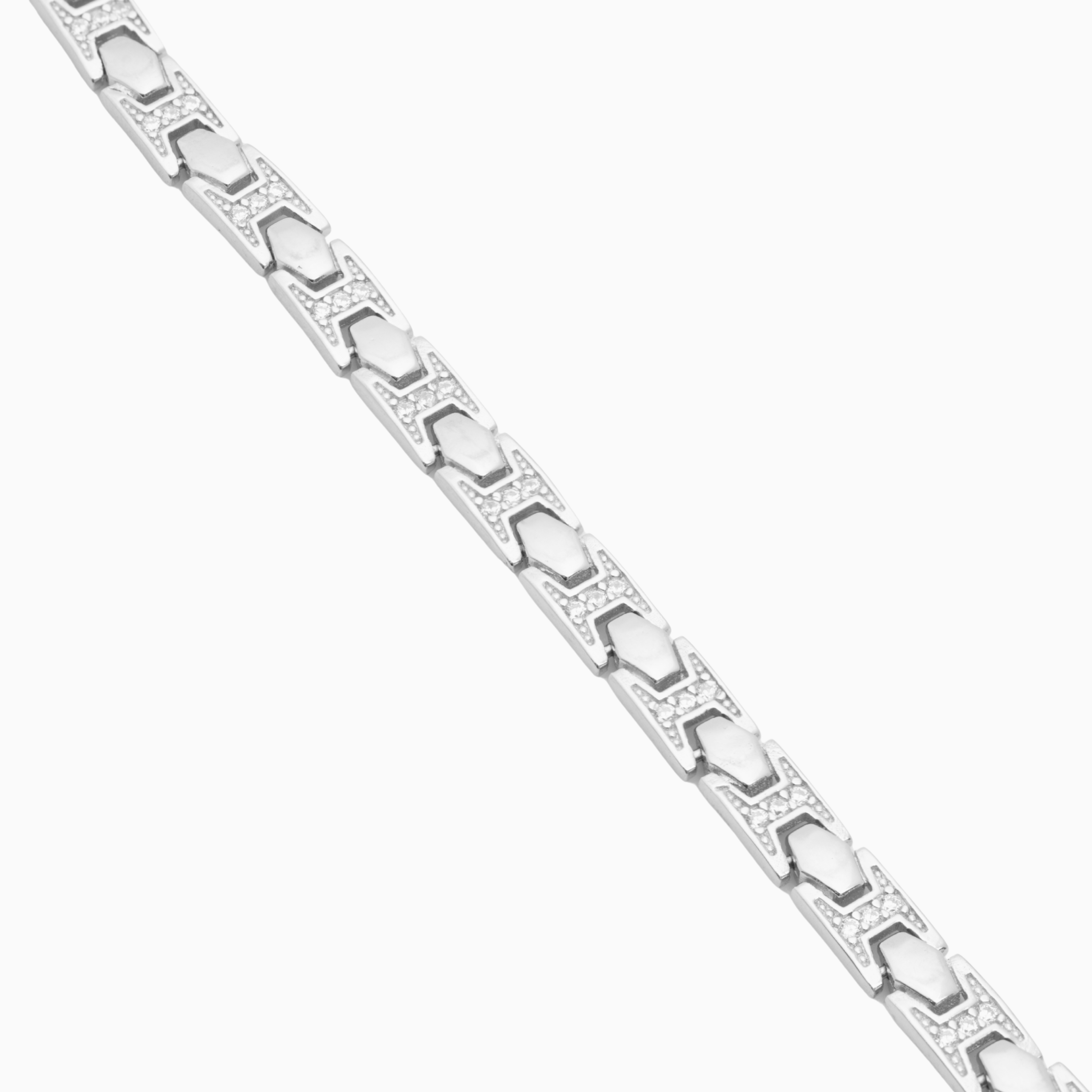 Sleek sterling silver link bracelet
