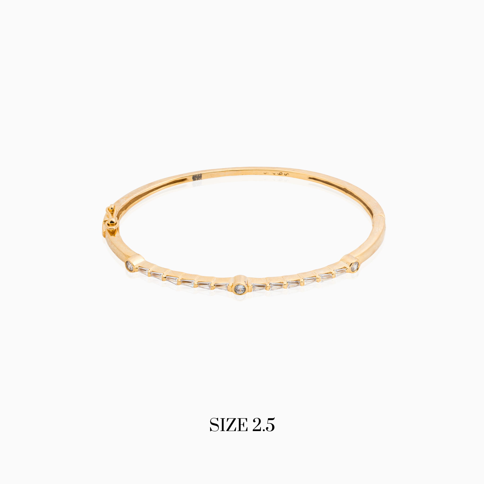 Slim gold tone silver bracelet modern style