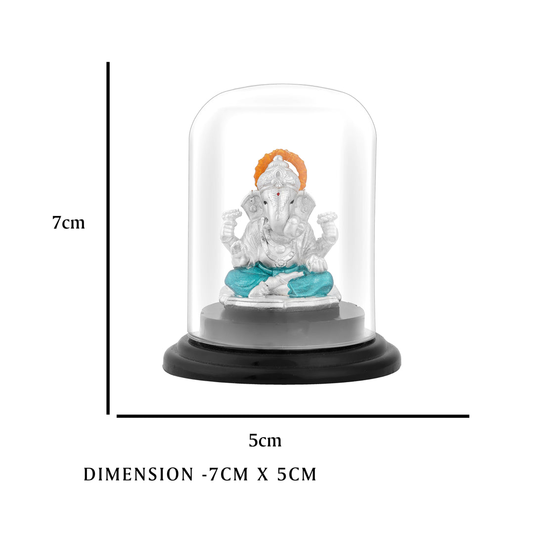 Small Silver Ganesh Idol for Gifting and Worship