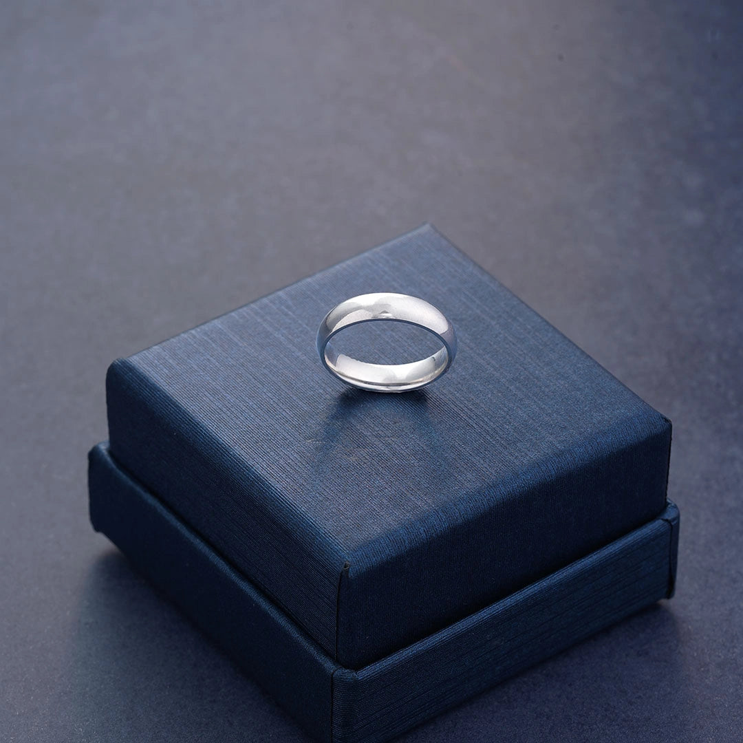  Smooth Matt Finish Silver Ring Ishna