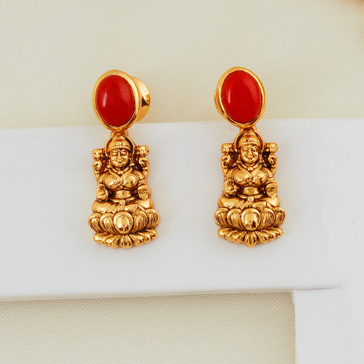 South Indian Bridal Coral Stone Necklace Set