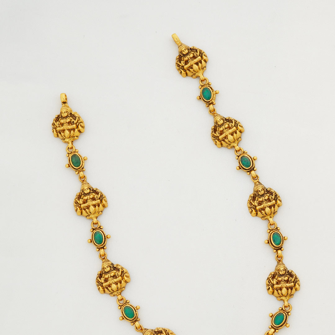 South Indian Bridal Necklace with Lakshmi Pendant