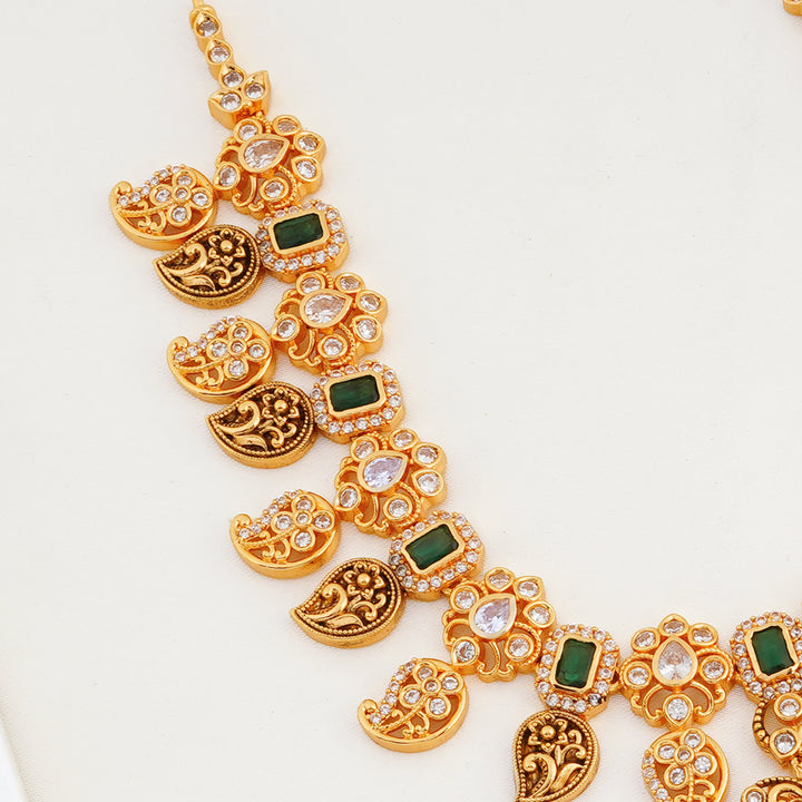 South Indian Wedding Jewellery Necklace Set with Stud Earrings