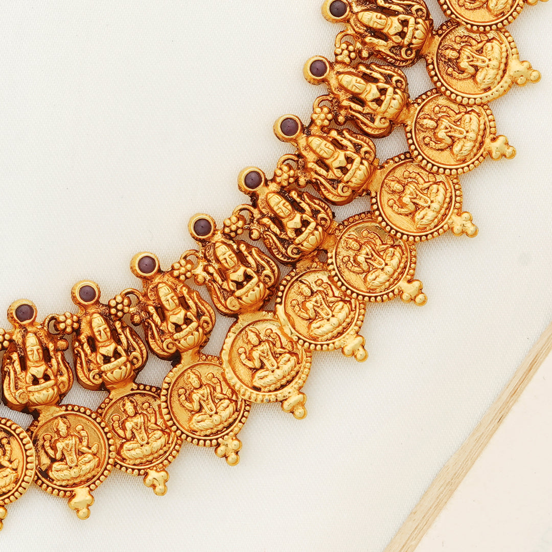 South Indian bridal Lakshmi coin necklace for weddings and poojas