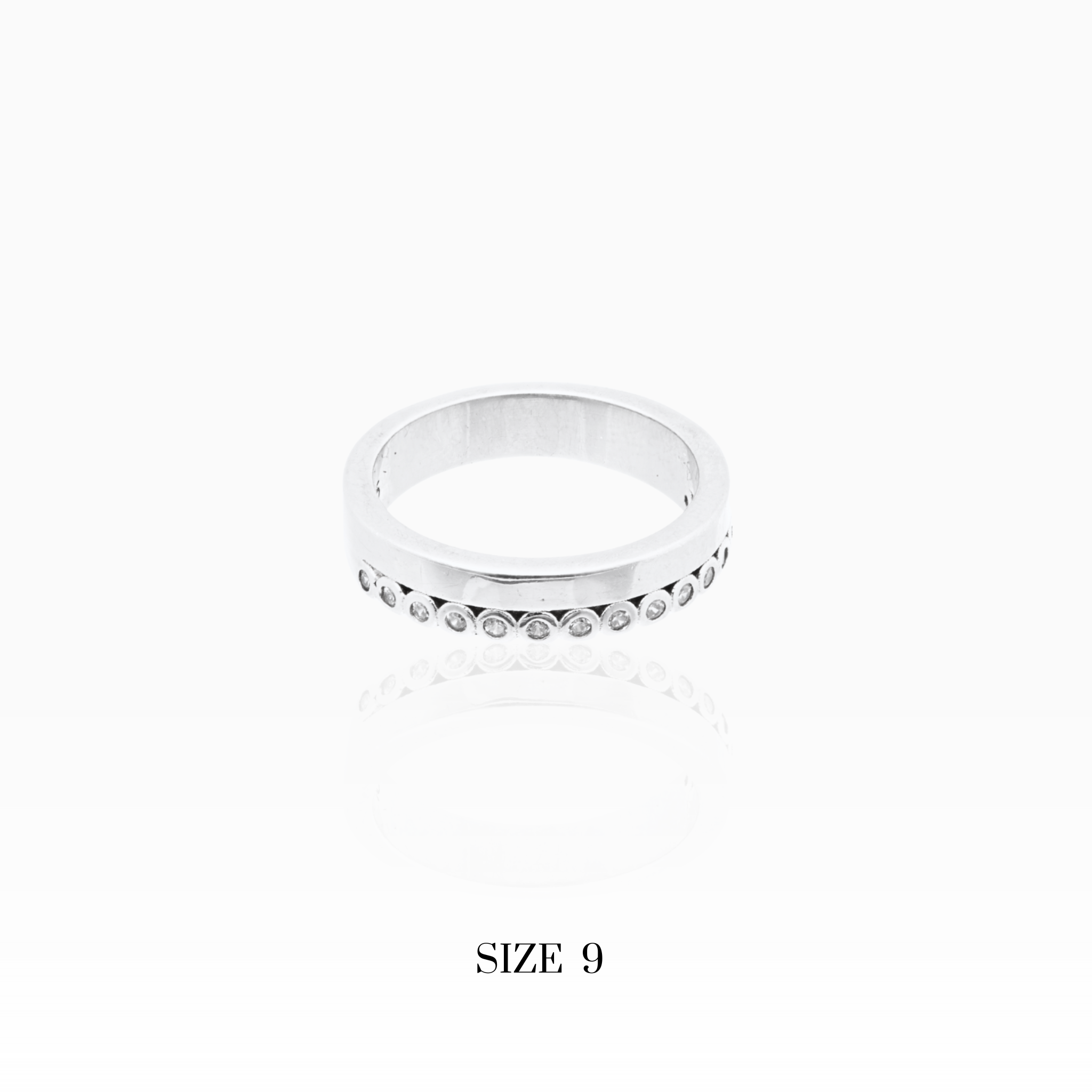 Sparkling eternity silver ring everyday wear