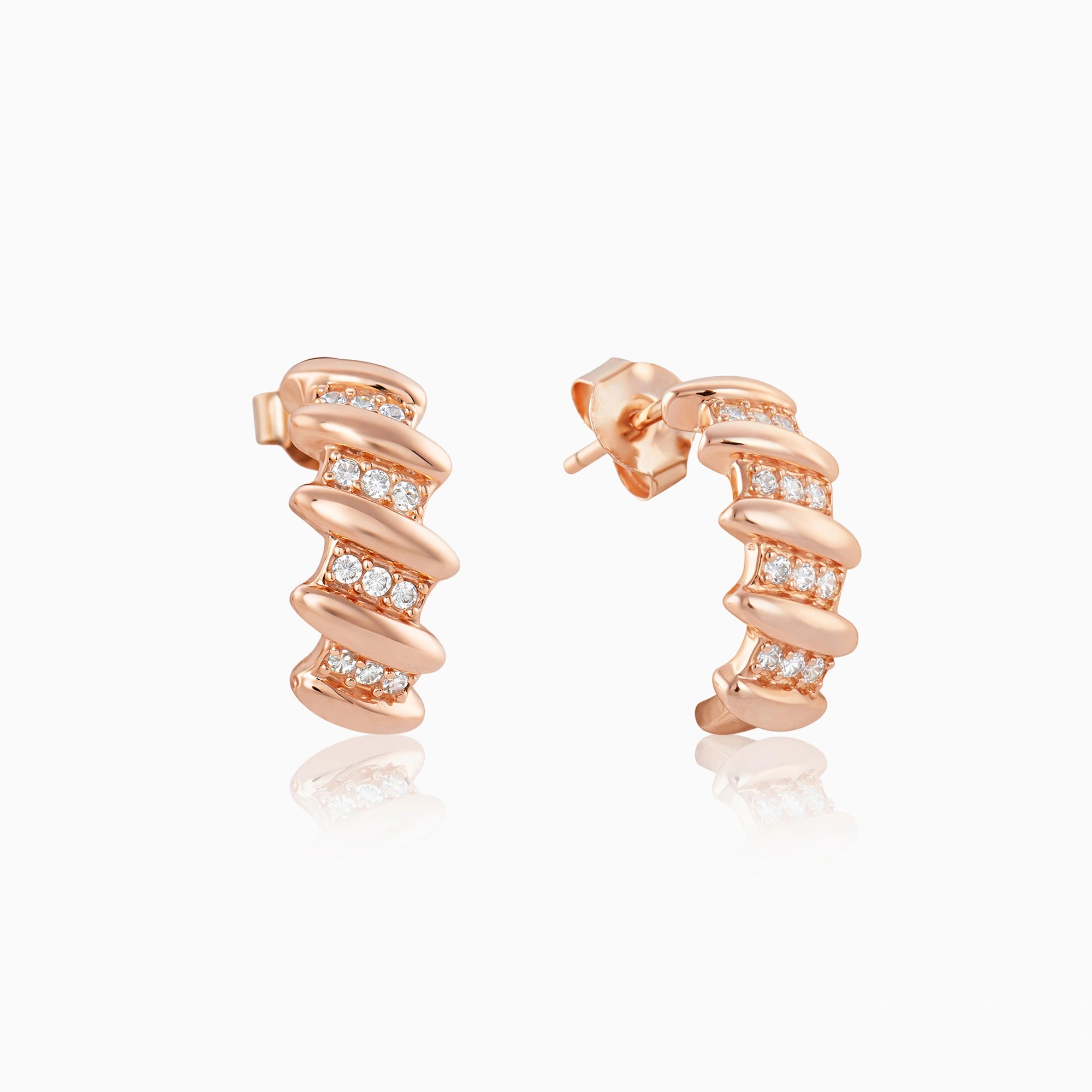 Spiral Hoop Stud Earrings Ishna