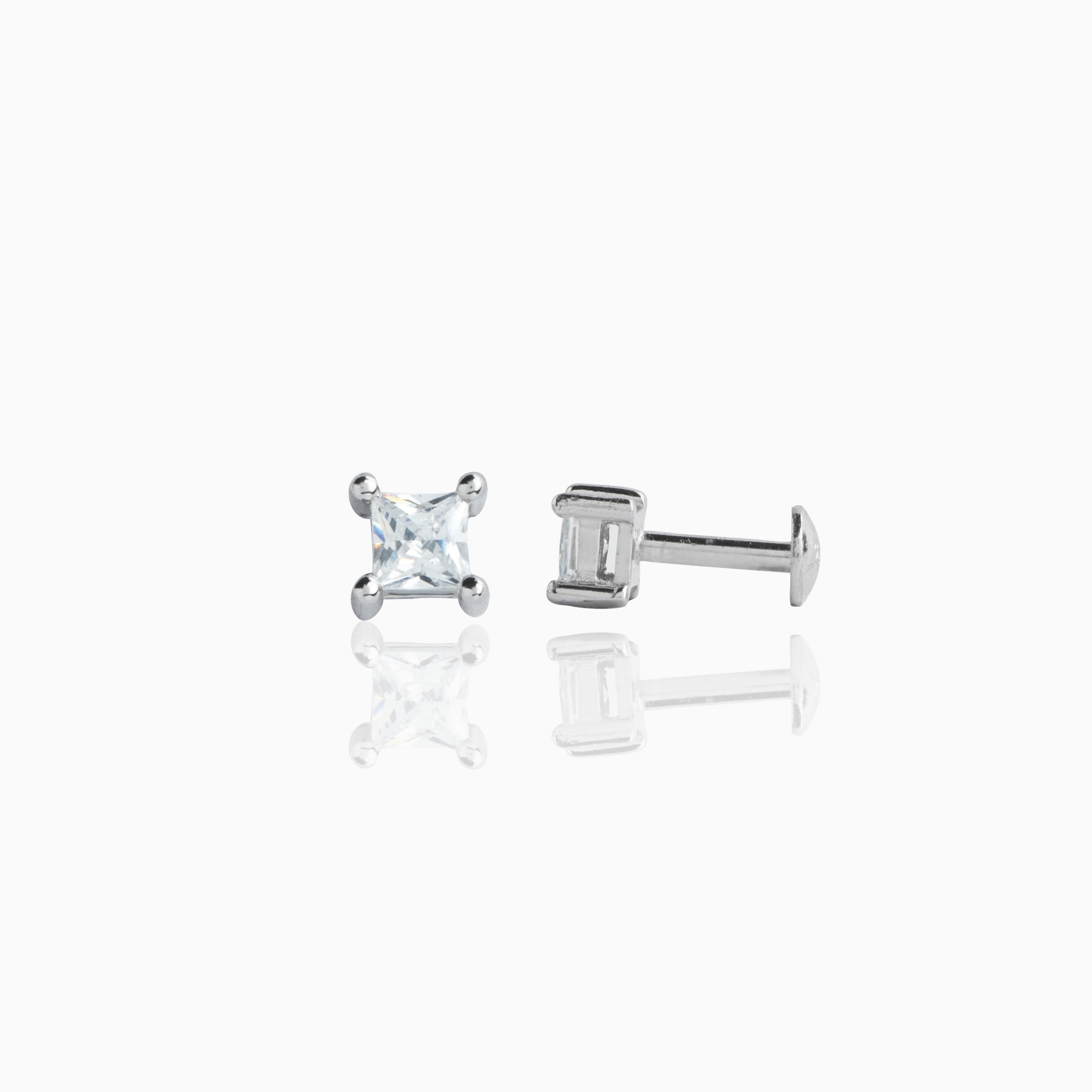  Square-Cut Stone Stud Earrings Ishna