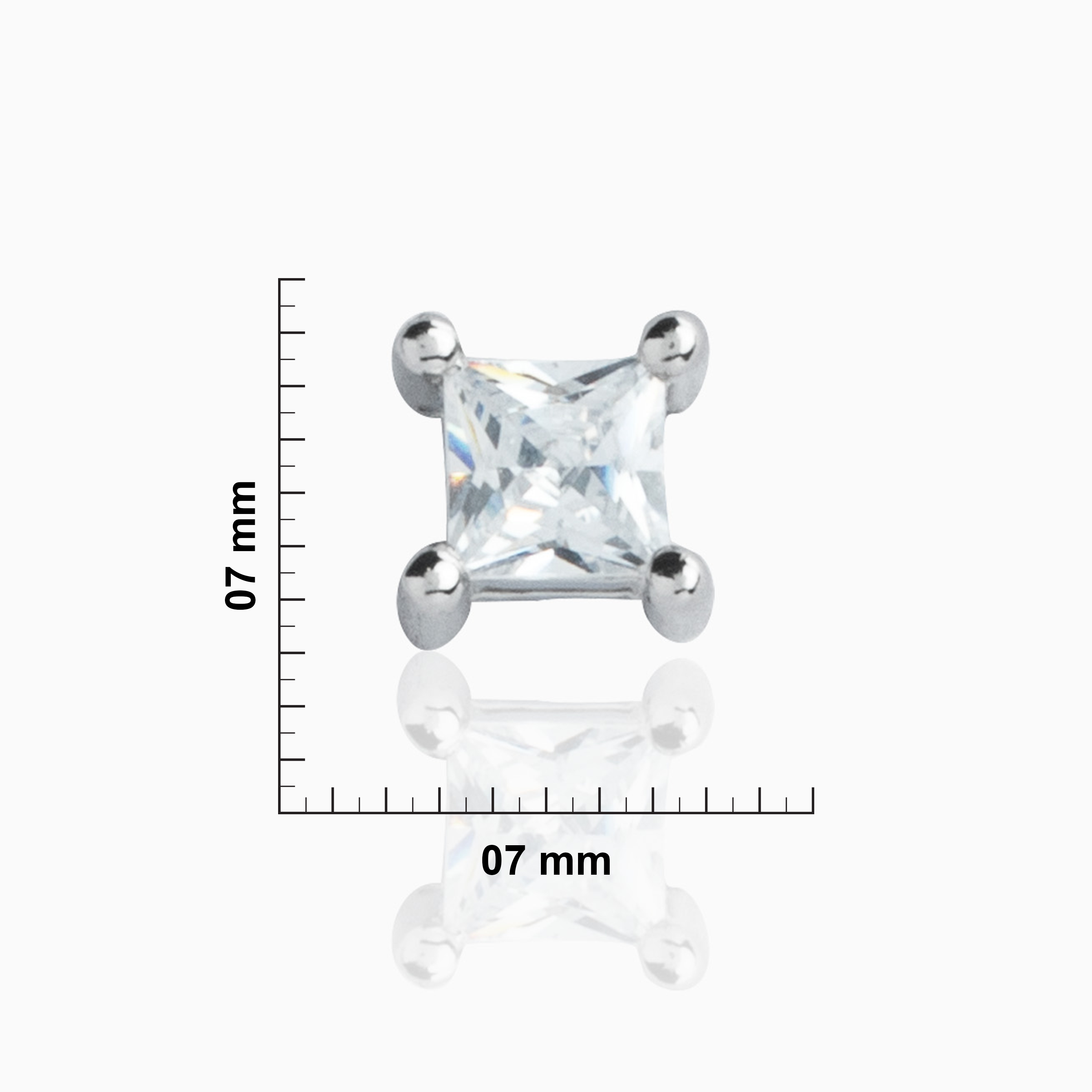  Square-Cut Stone Stud Ishna