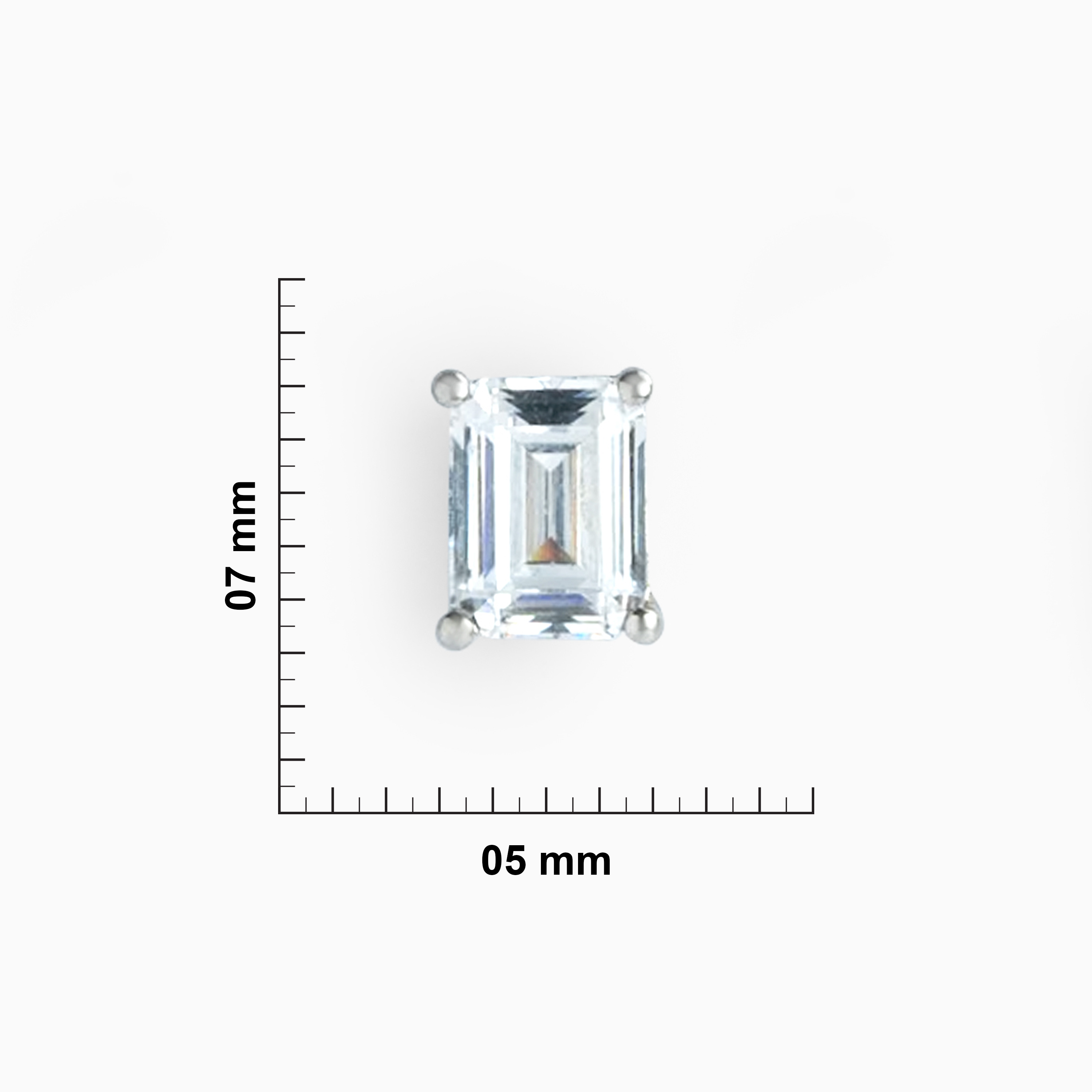 Square Cut AD Stone Stud Ishna
