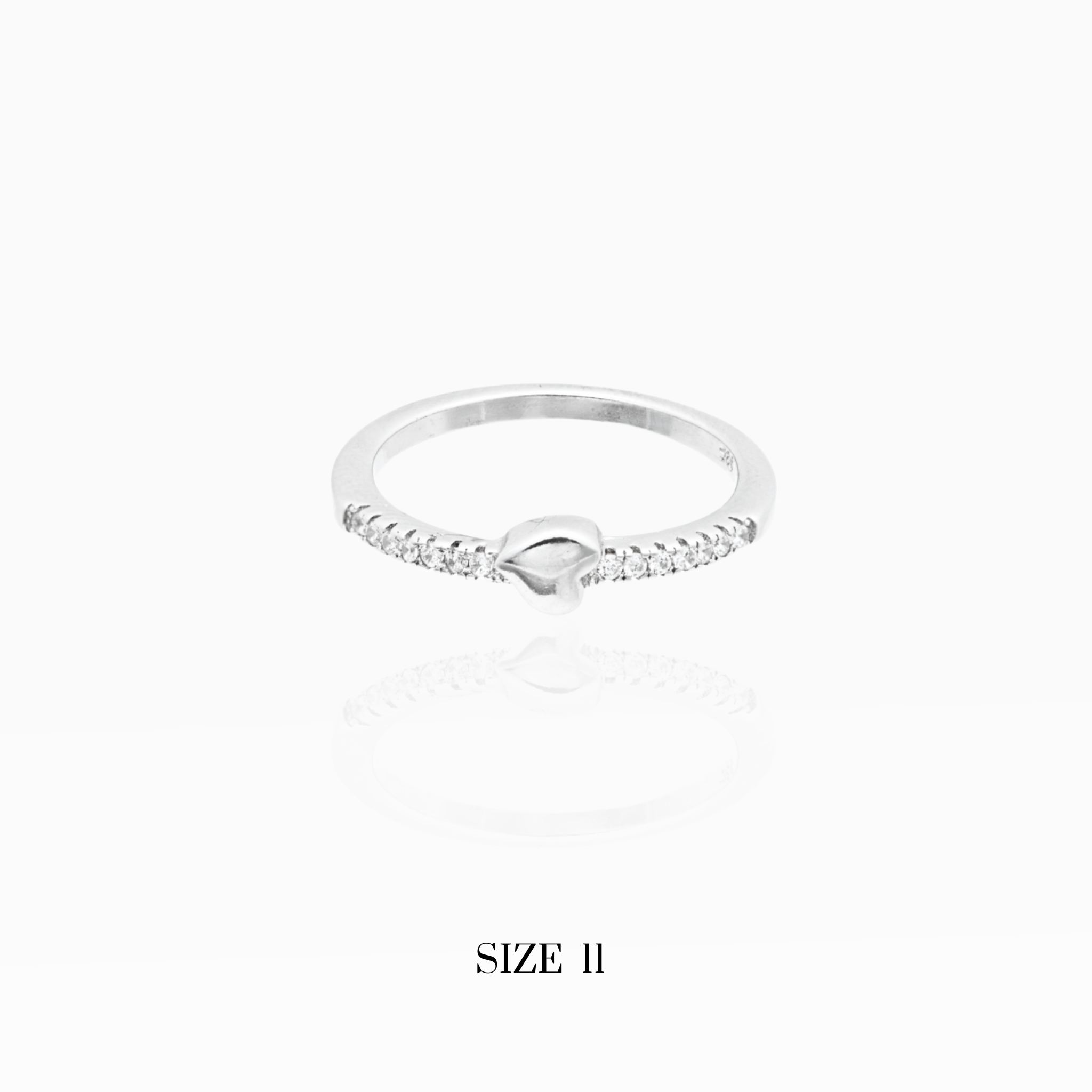 Stackable silver heart ring minimalist jewelry