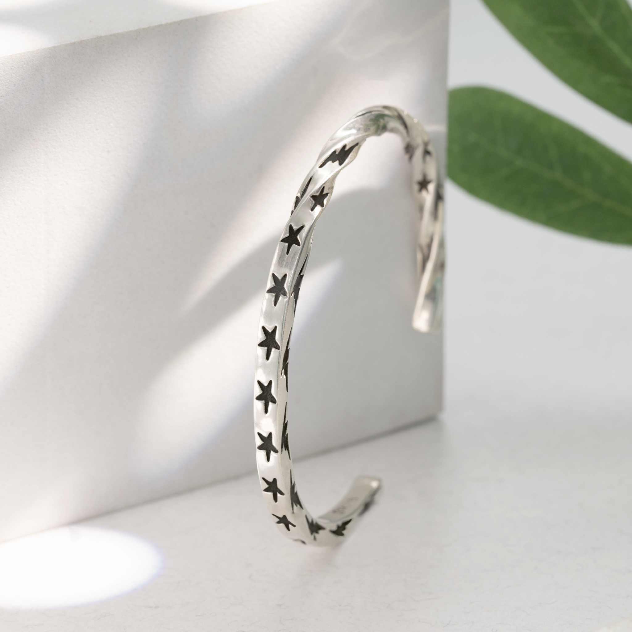 Star design silver kada