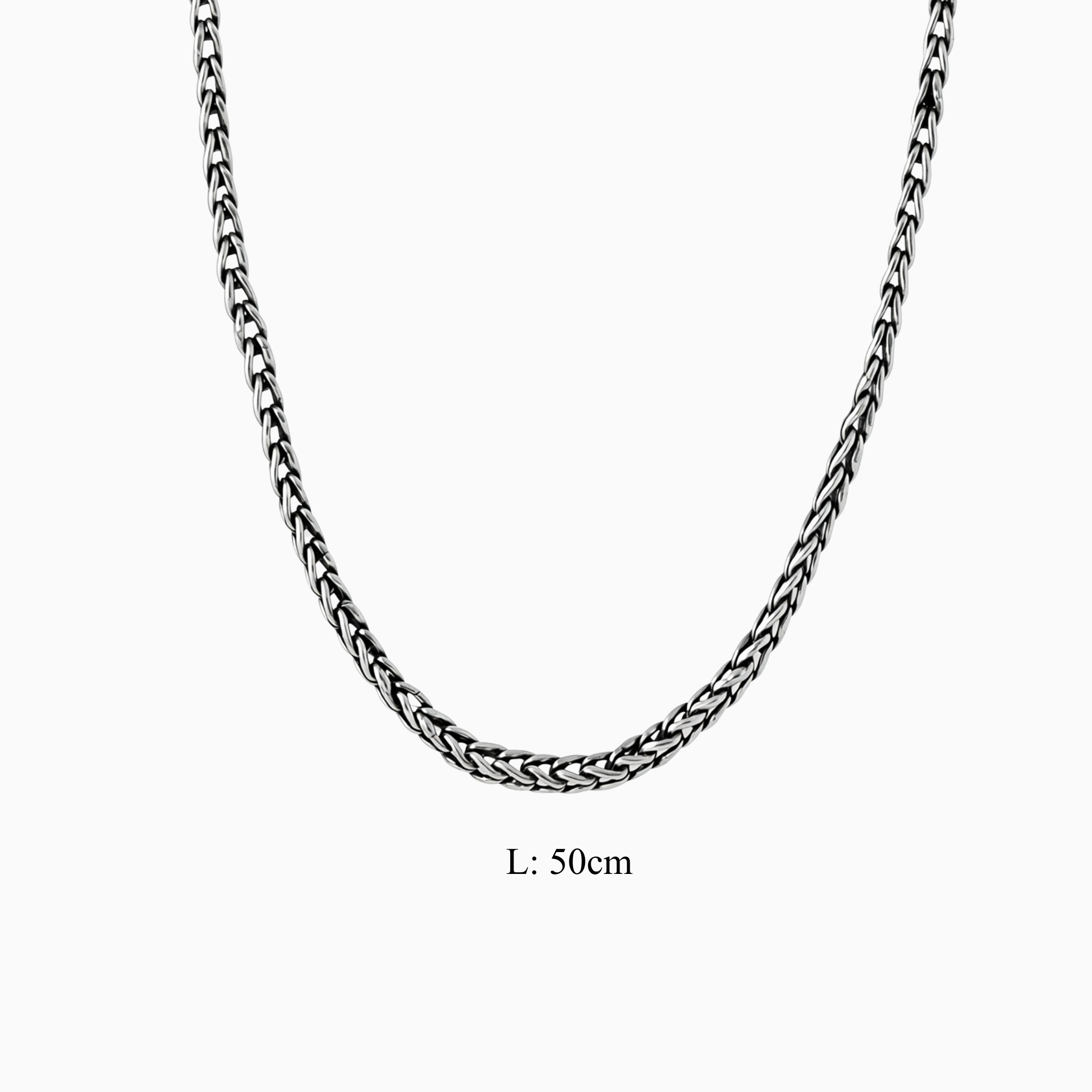 Statement braided silver chain