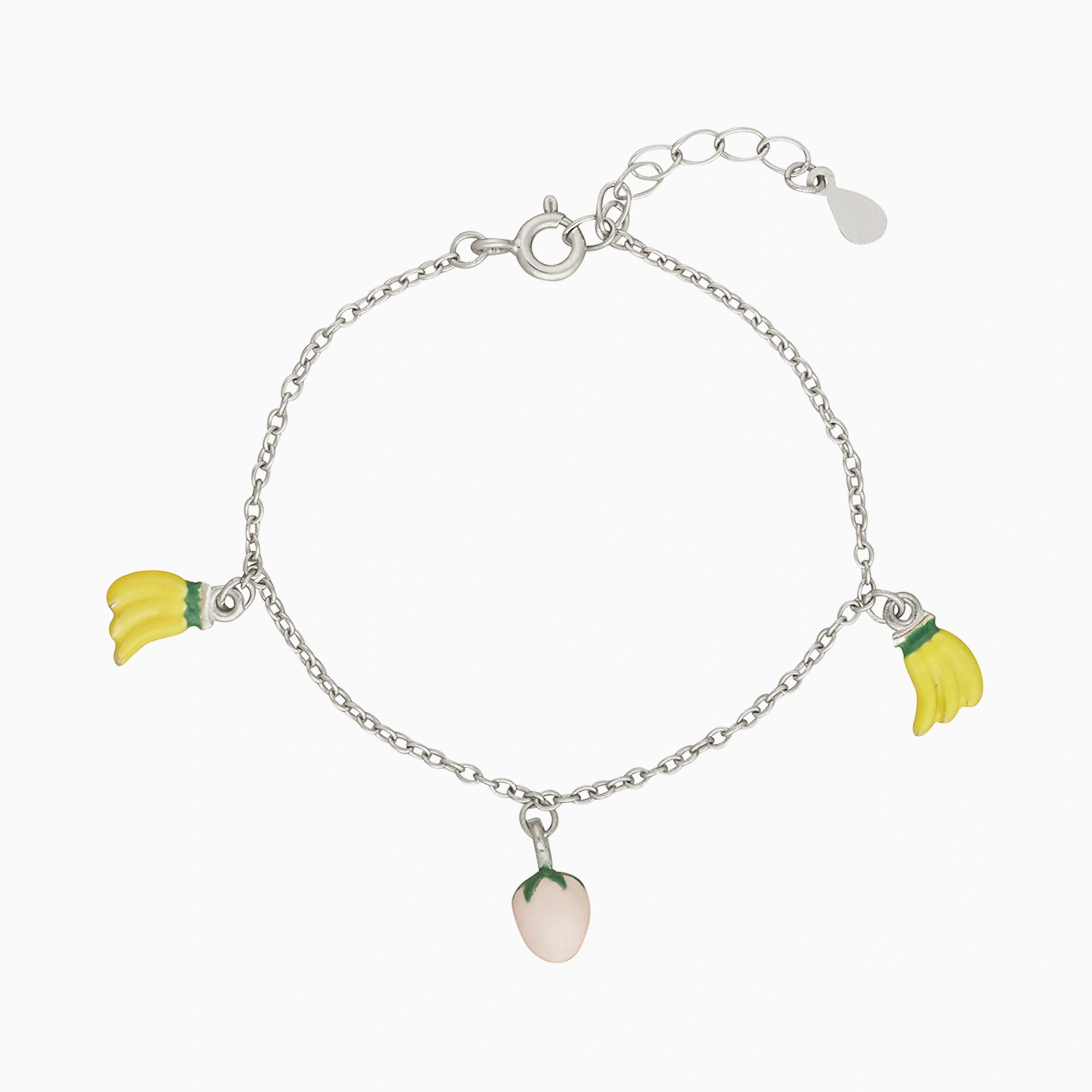 Sterling Silver Banana Charm Bracelet Ishna