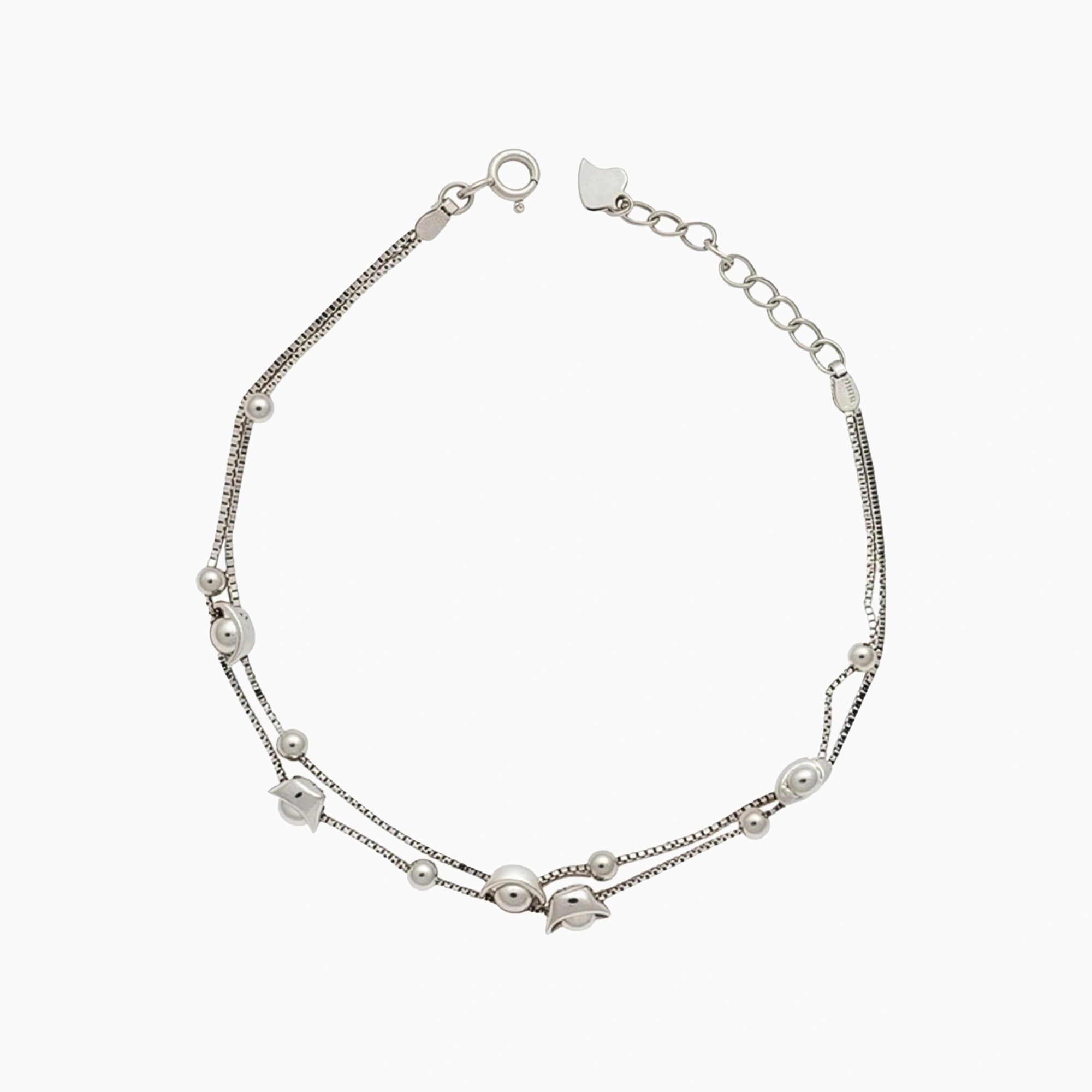 Sterling Silver Bead Charm Bracelet