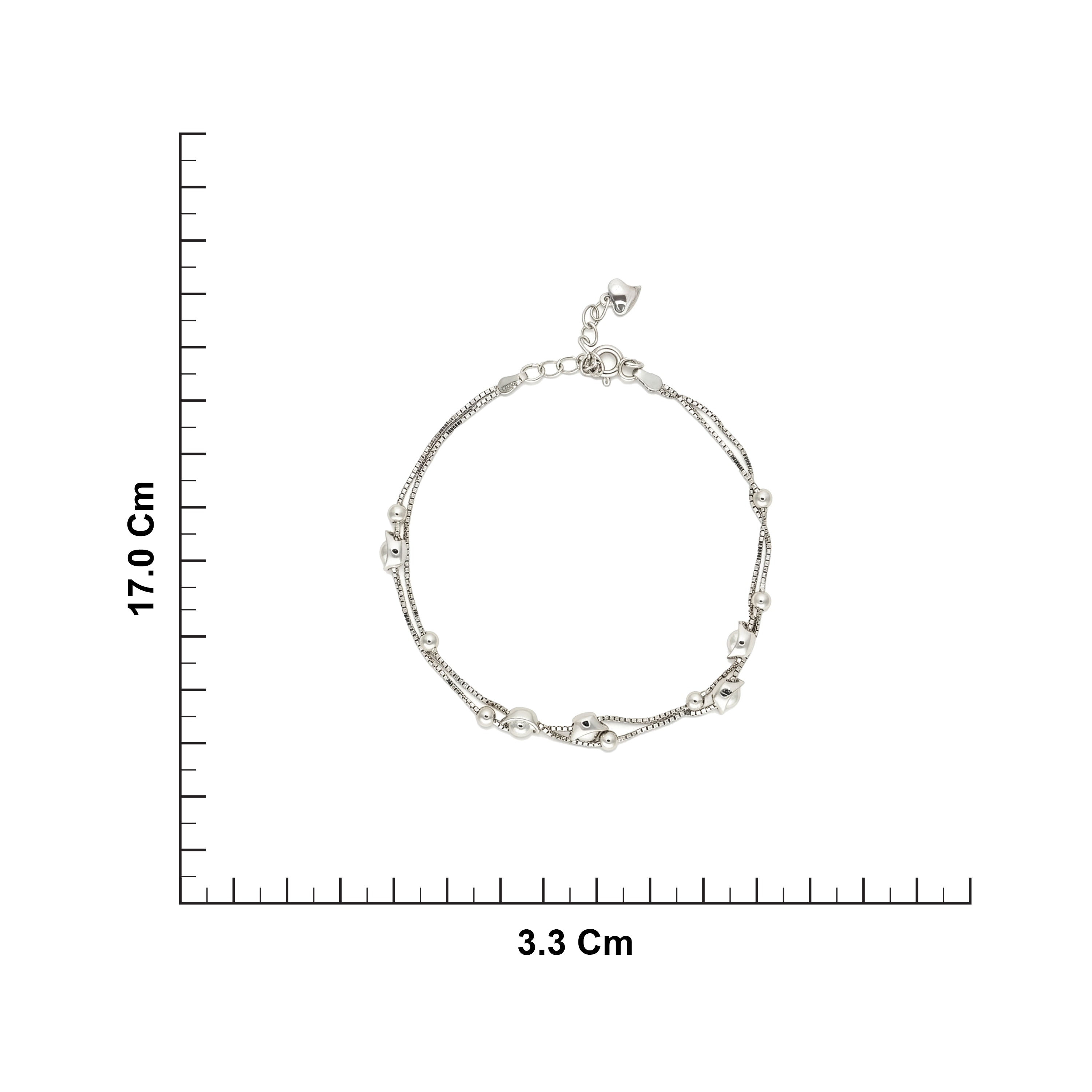 Sterling Silver Bead Charm Bracelet Ishna