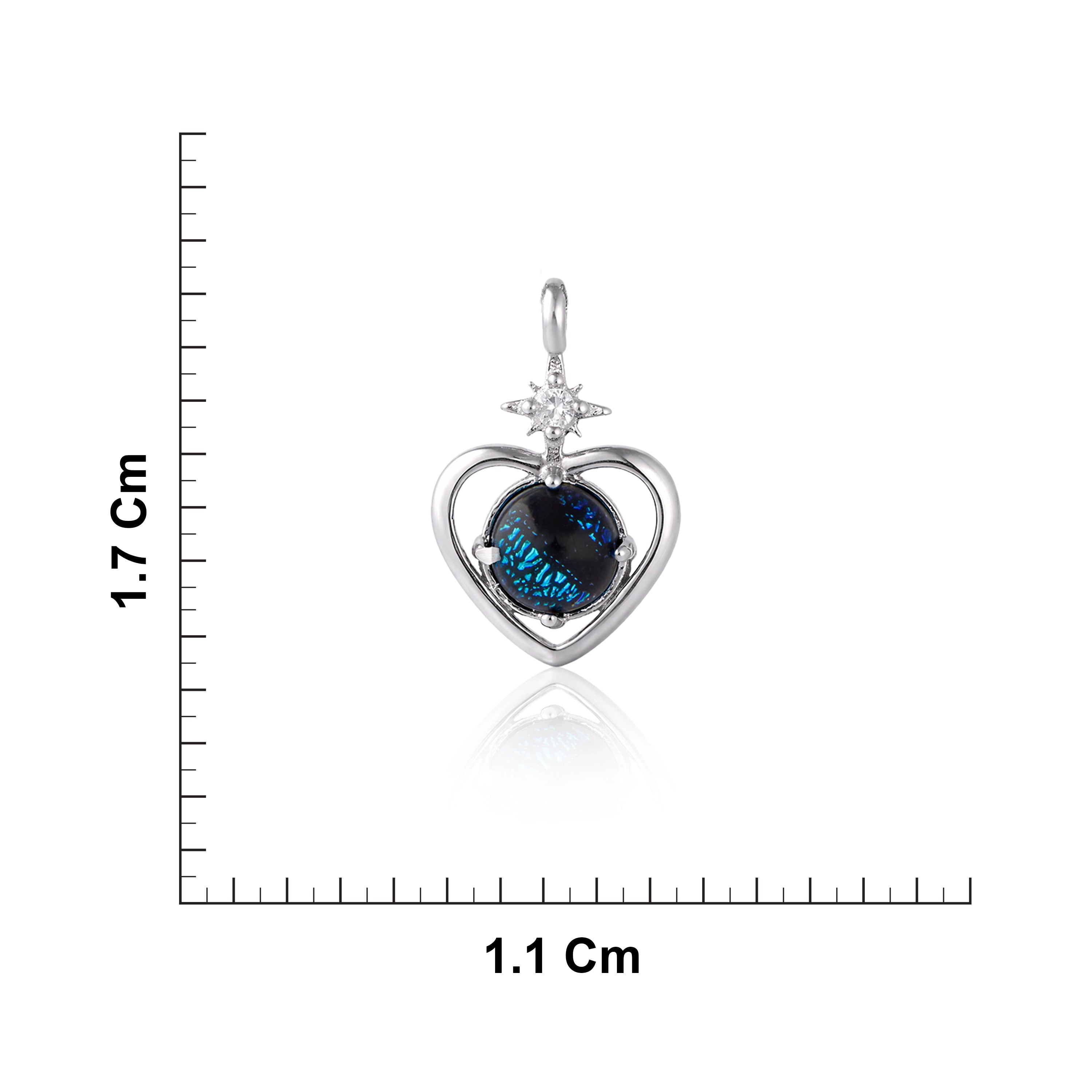 Sterling Silver Blue Heart Stone Pendant Ishna