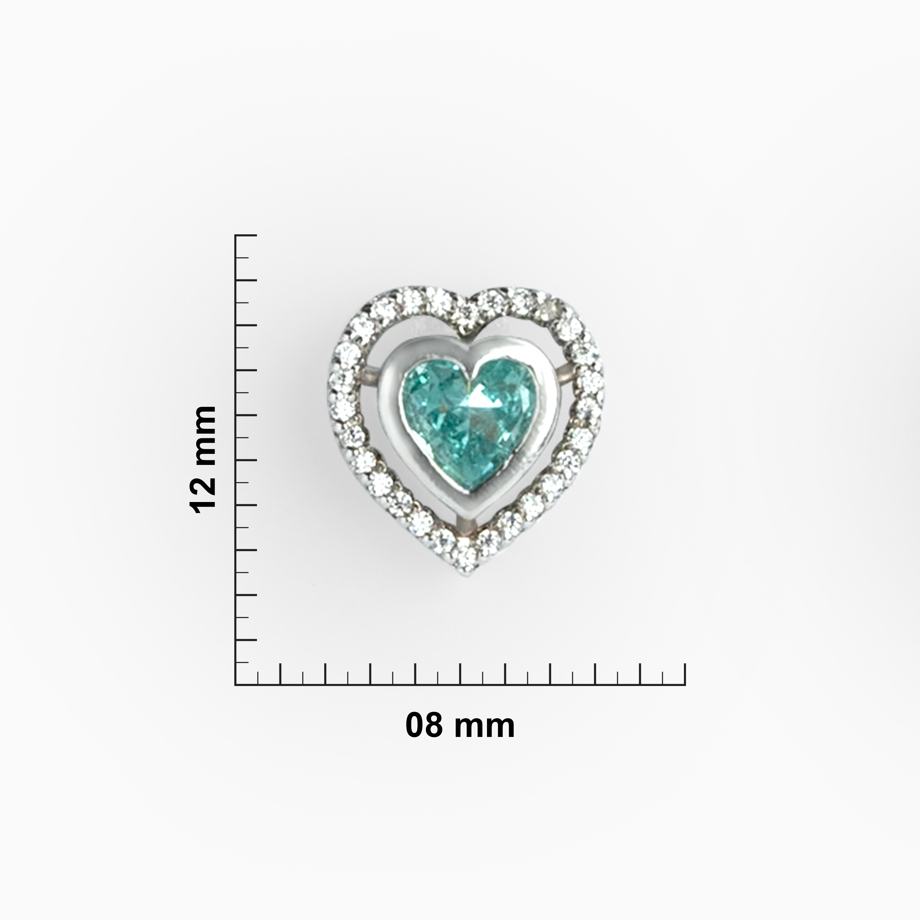 Sterling Silver Blue Sapphire Heart Halo Stud Earrings