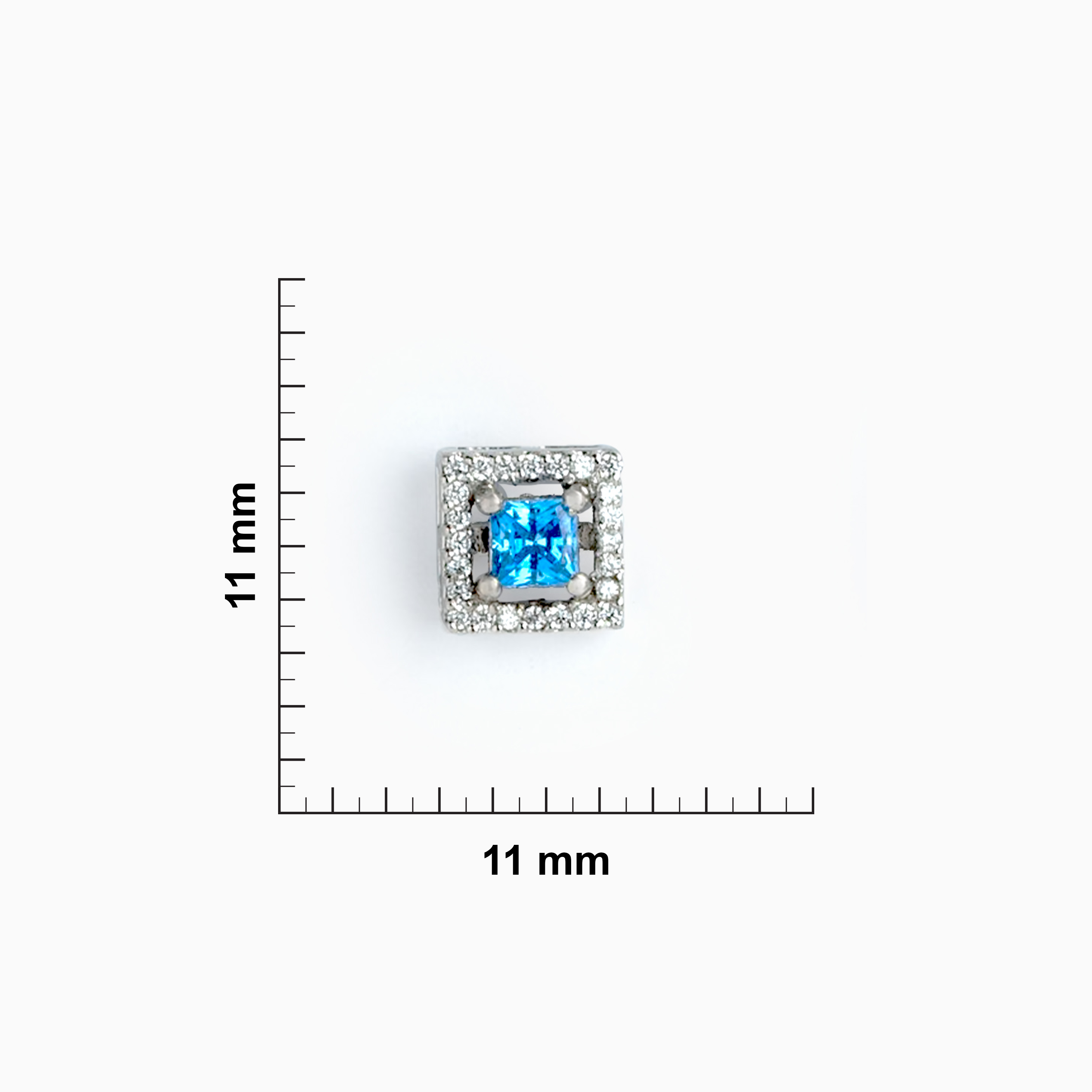 Sterling Silver Blue Stone Square 925   Stud Ishna