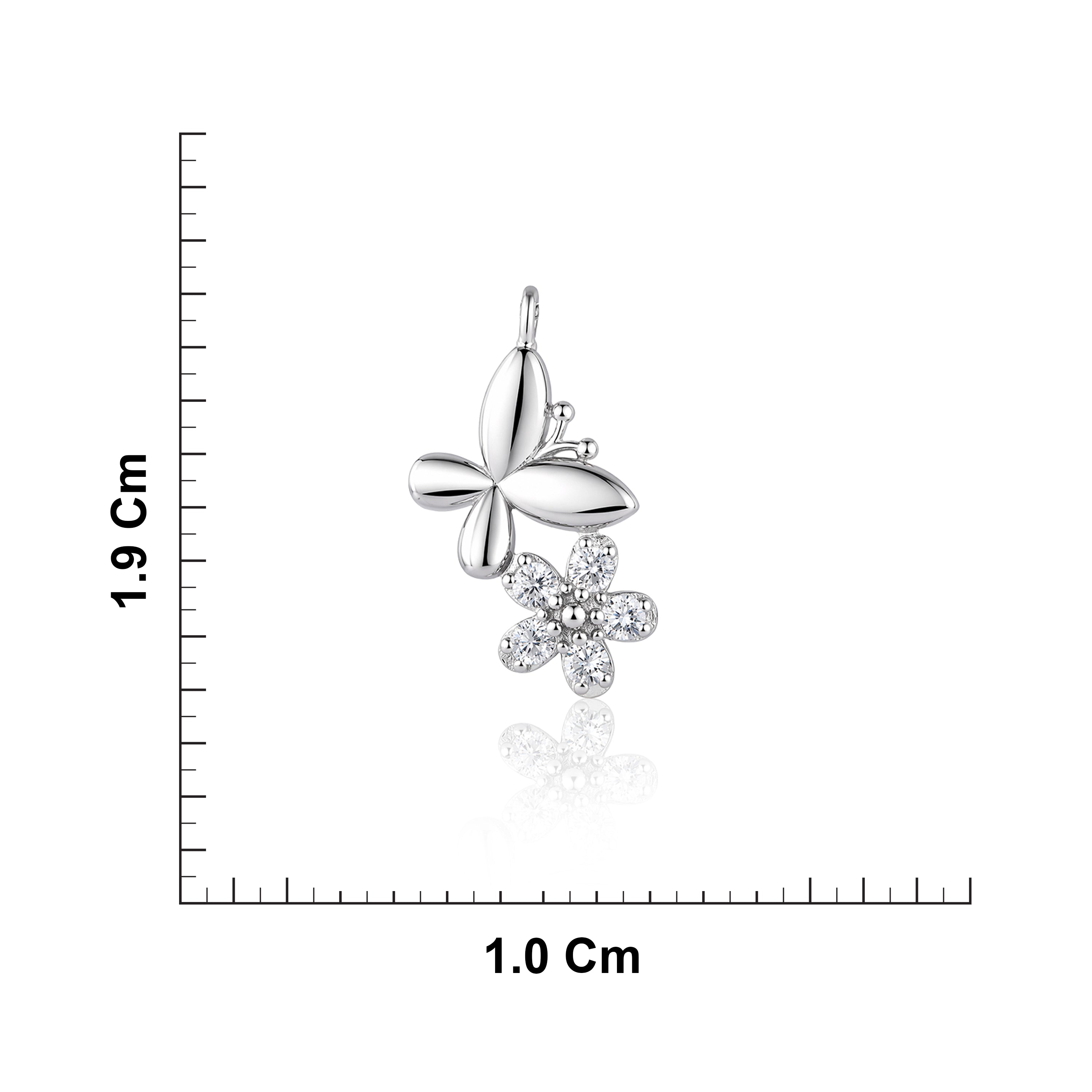 Sterling Silver Butterfly Flower Pendant Ishna