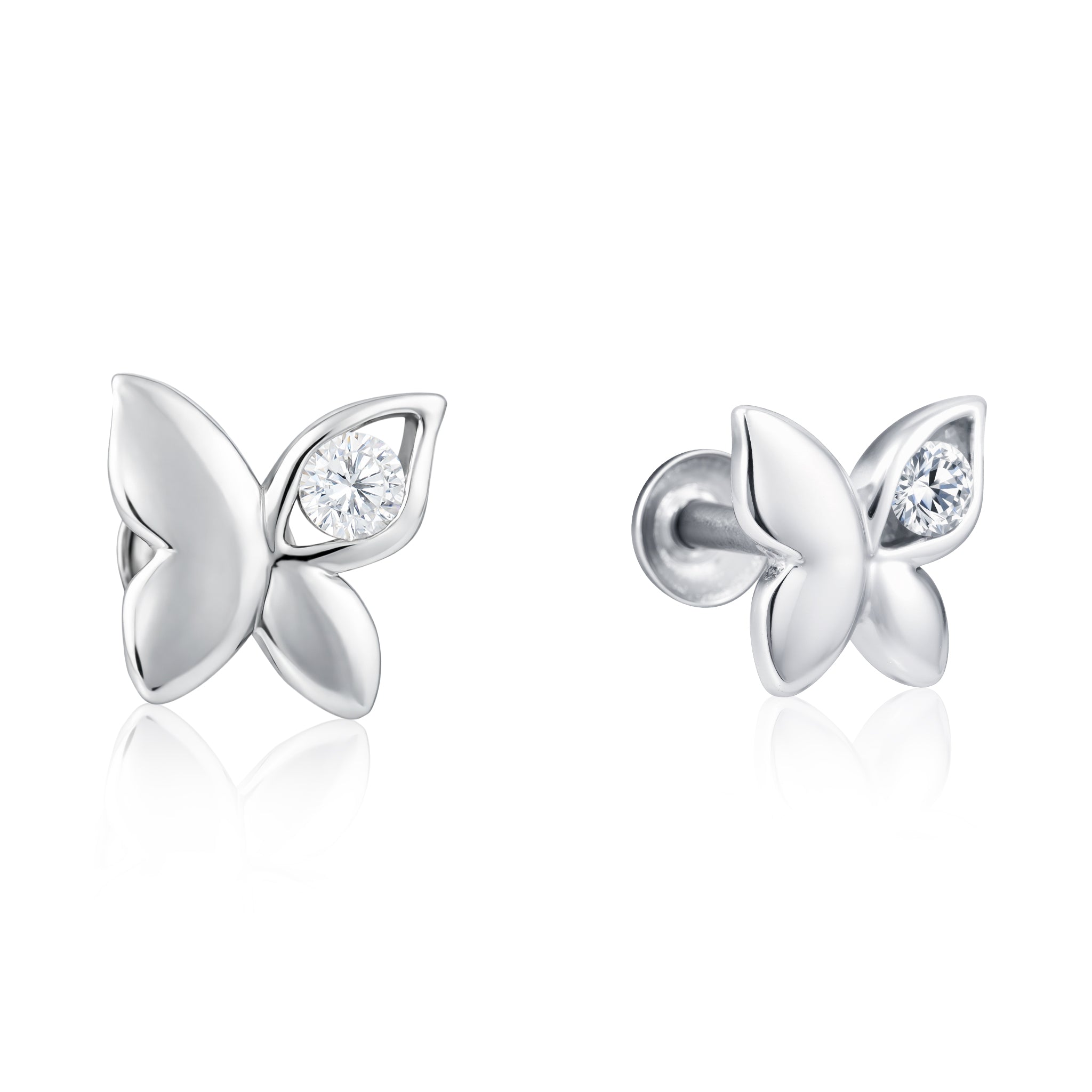 Sterling Silver Butterfly Stud Earrings Ishna