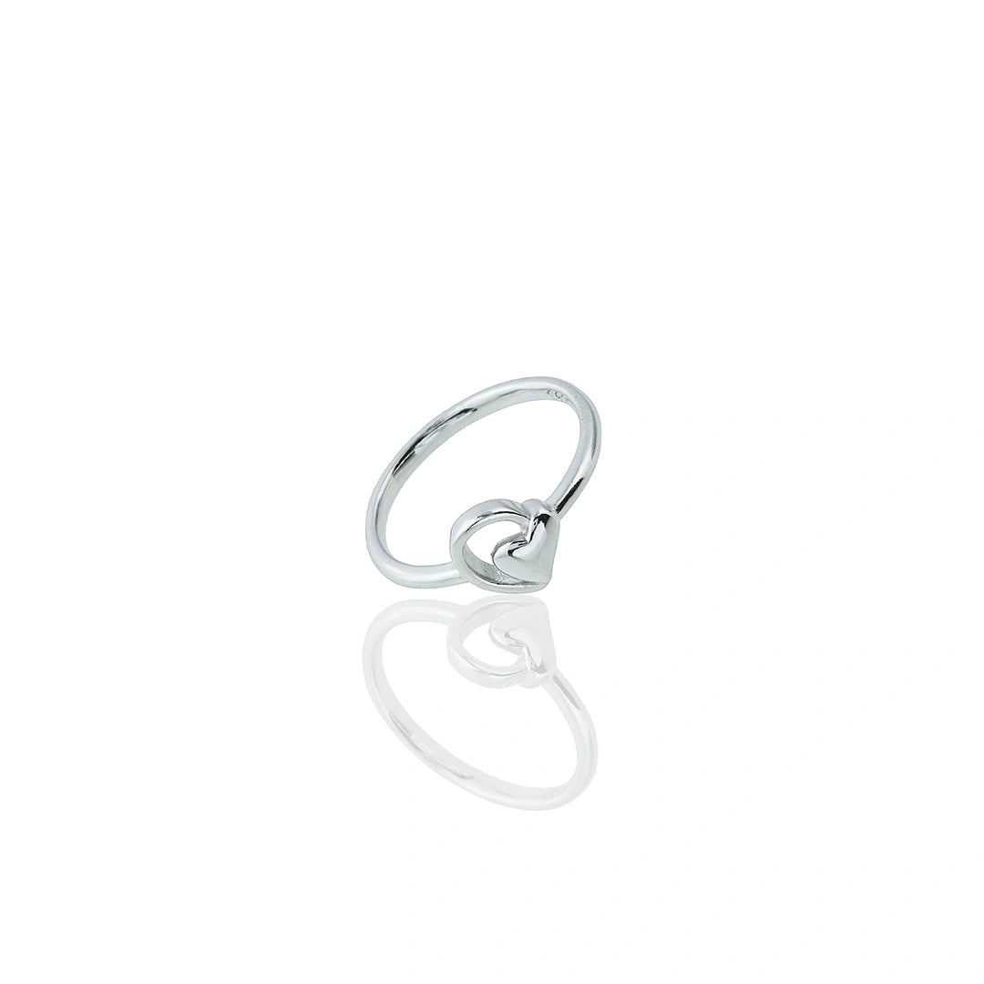 Sterling Silver Dainty Heart Motif Ring Ishna