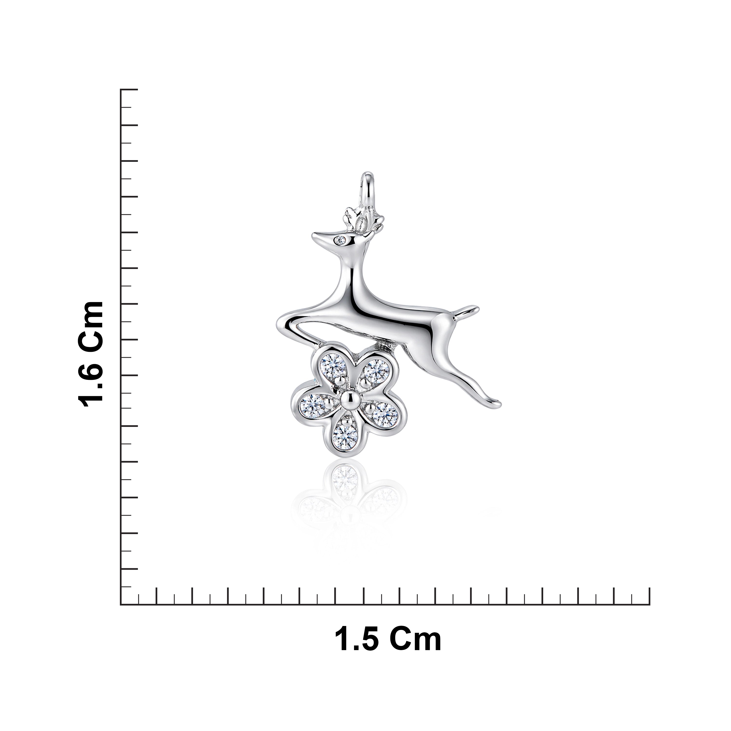 Sterling Silver Deer Flower Pendant Ishna 