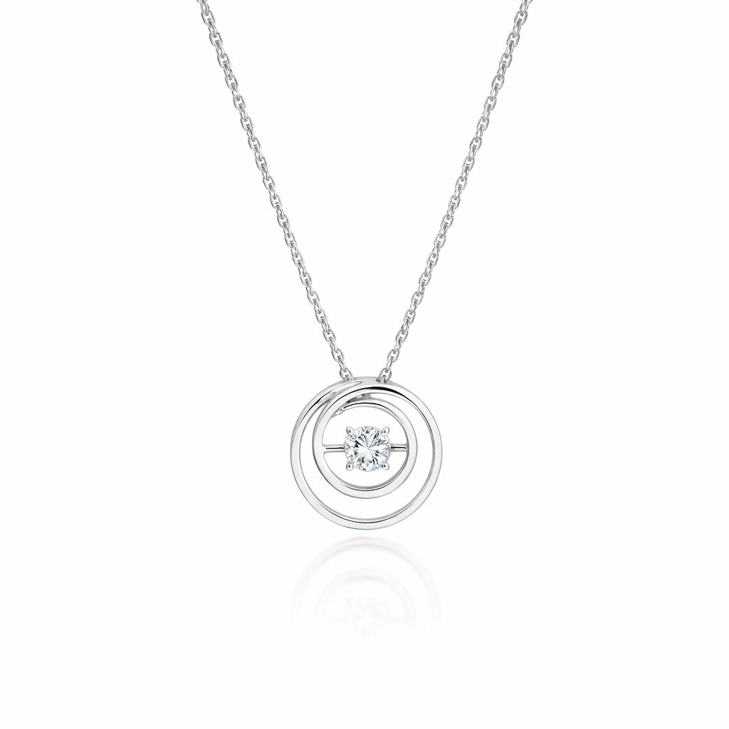 Sterling Silver Double Circle CZ Chain Ishna