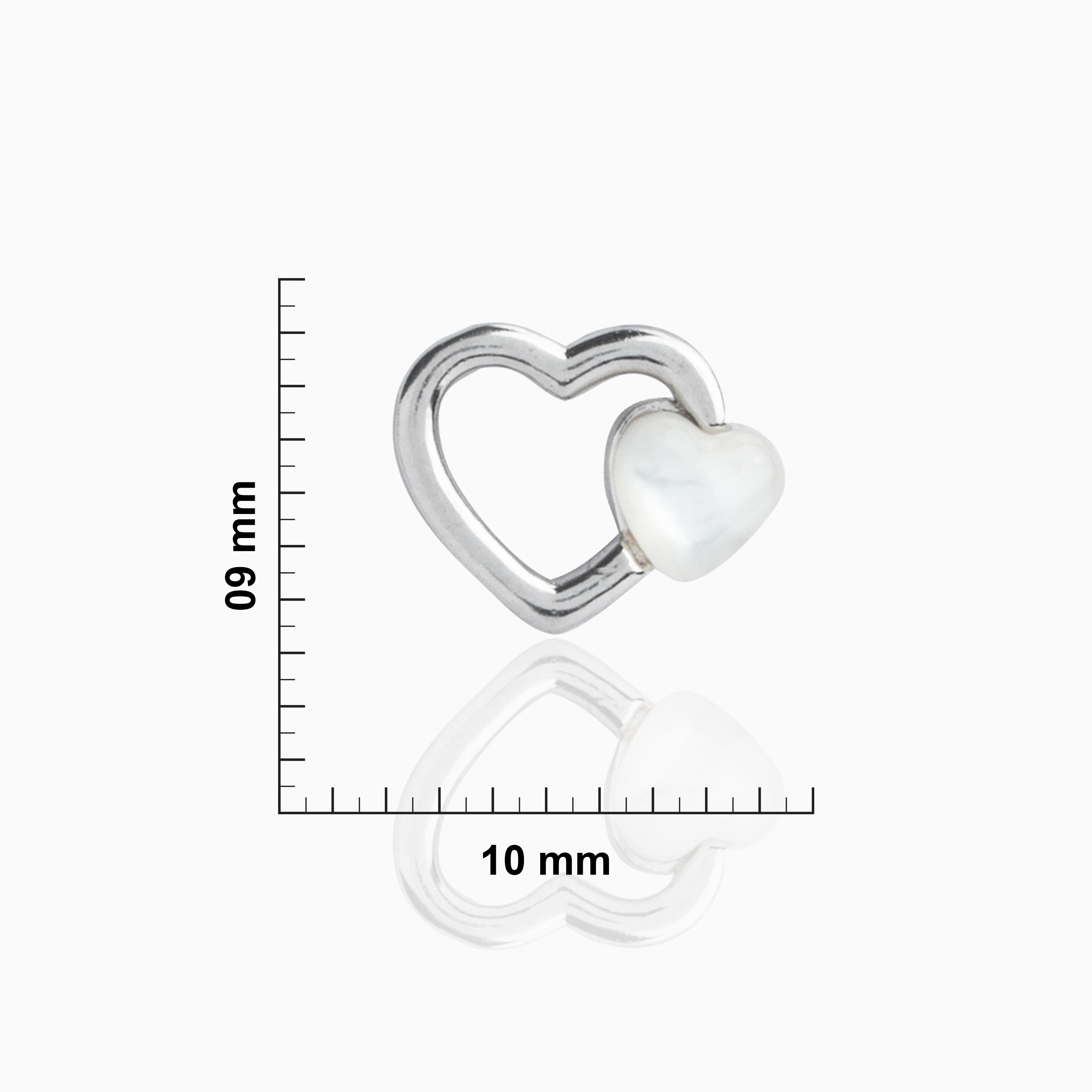 Sterling Silver Double Heart Stud Earrings Ishna 