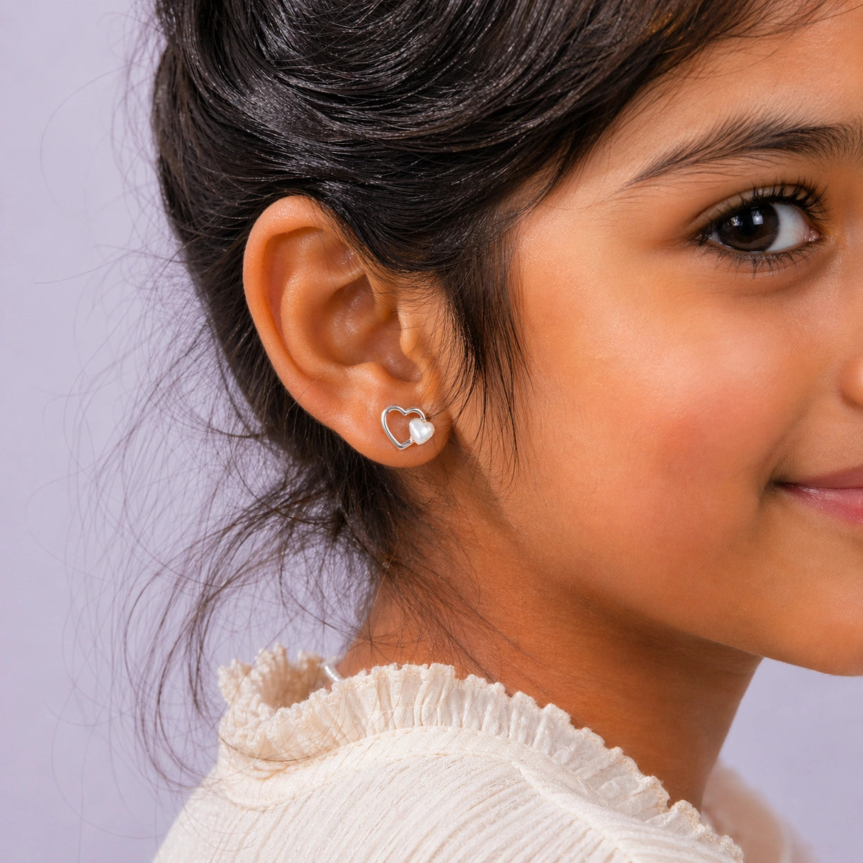 Sterling Silver Double Heart Stud Ishna 
