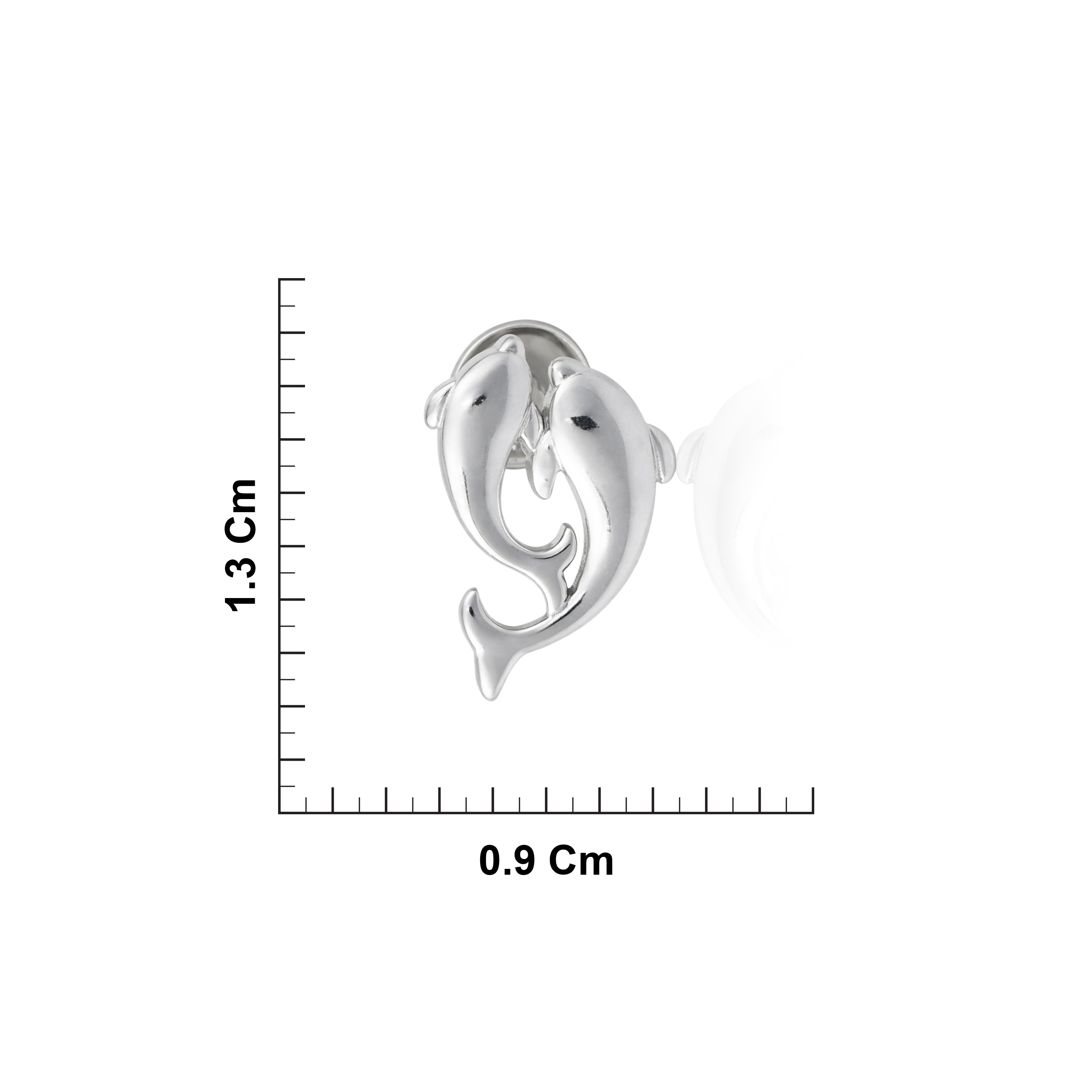 Sterling Silver Dual Dolphin Motif Stud Earrings Ishna