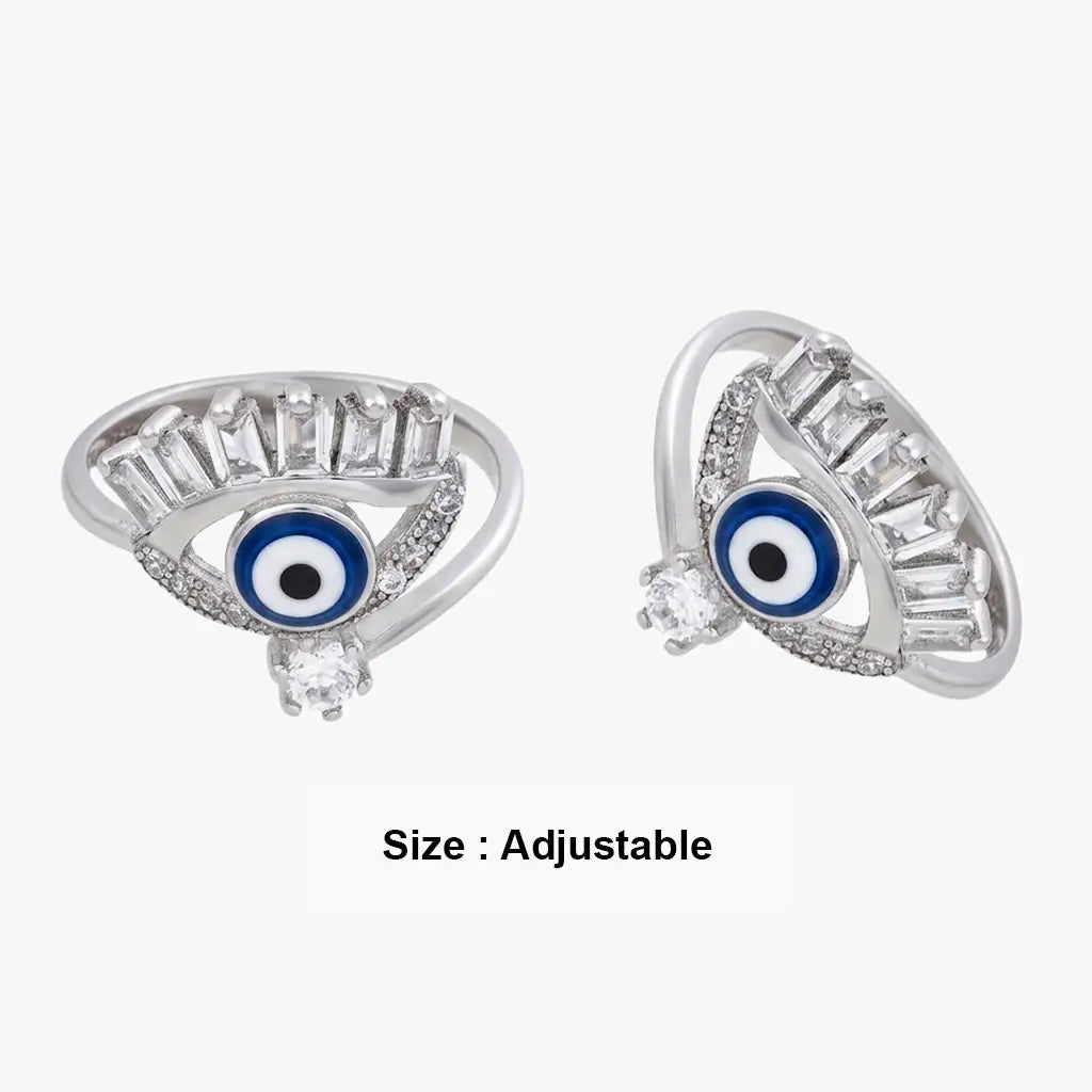 Sterling Silver Evil eye crown metti for women