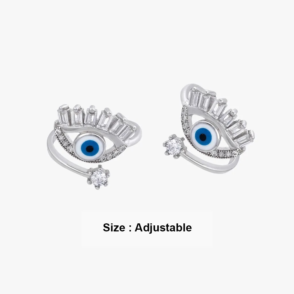 Sterling Silver Evil eye stone metti for women