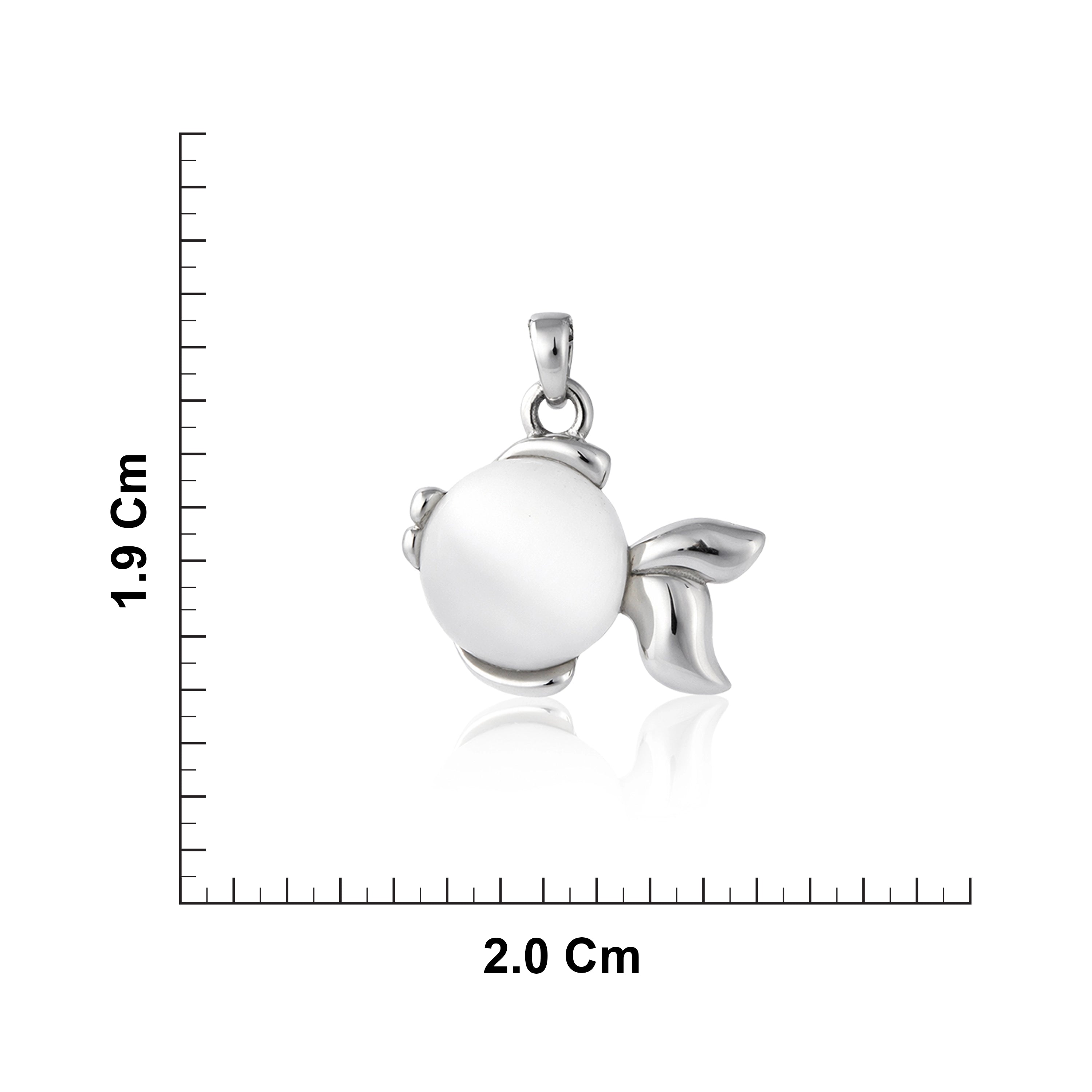 Sterling Silver Fish Stone Pendant Ishna