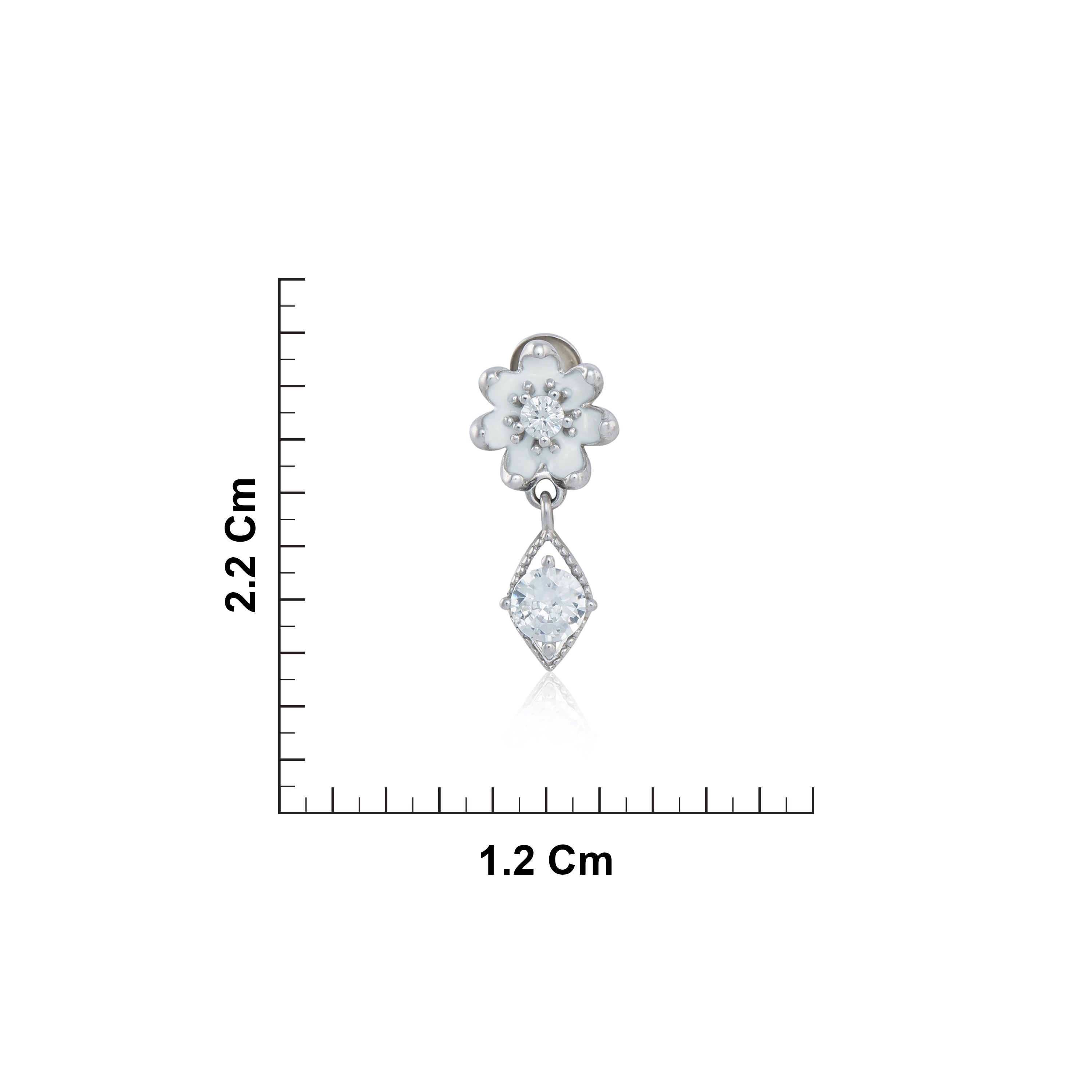 Sterling Silver Floral Drop Earrings Ishna