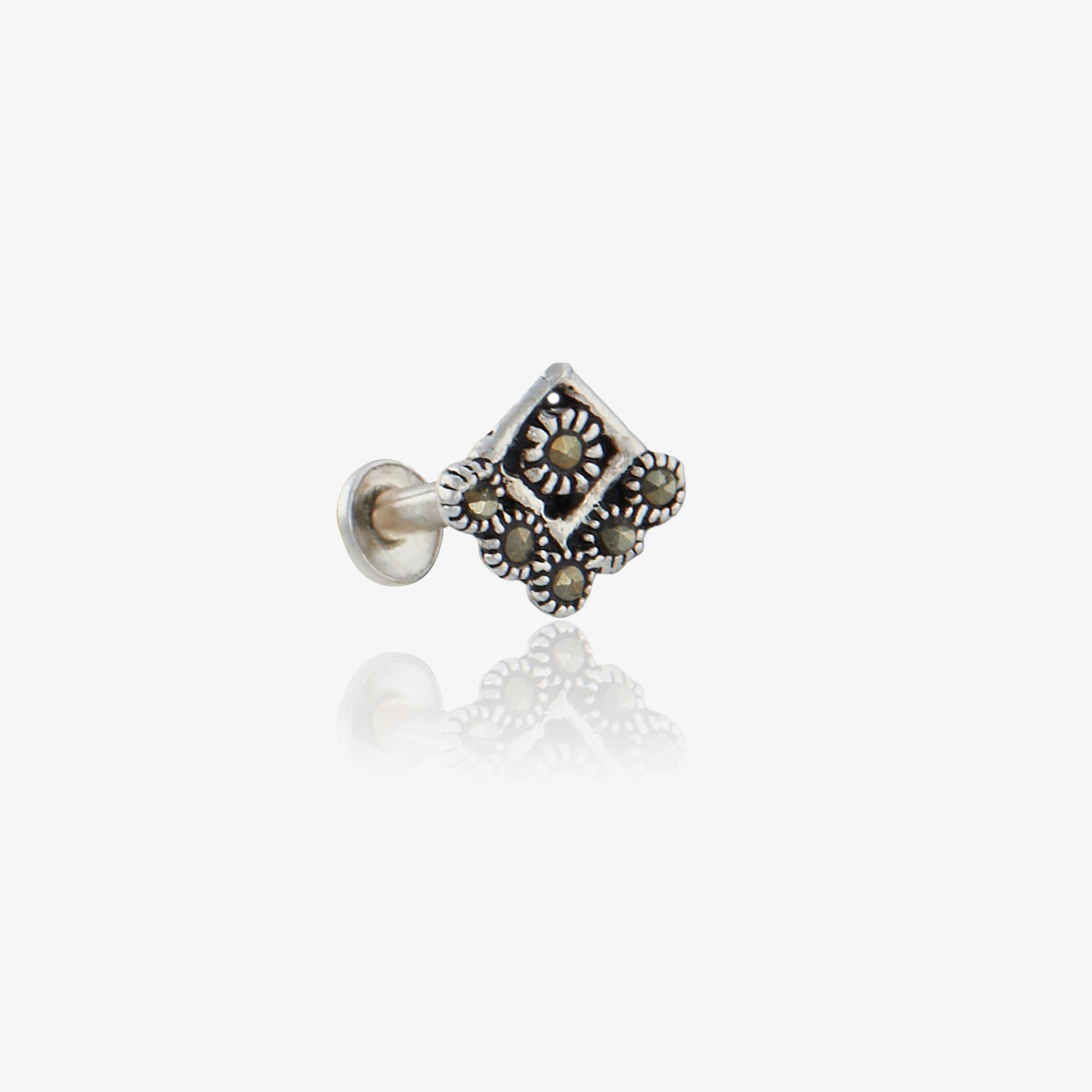 Sterling Silver Geometric Nose Pin Ishna