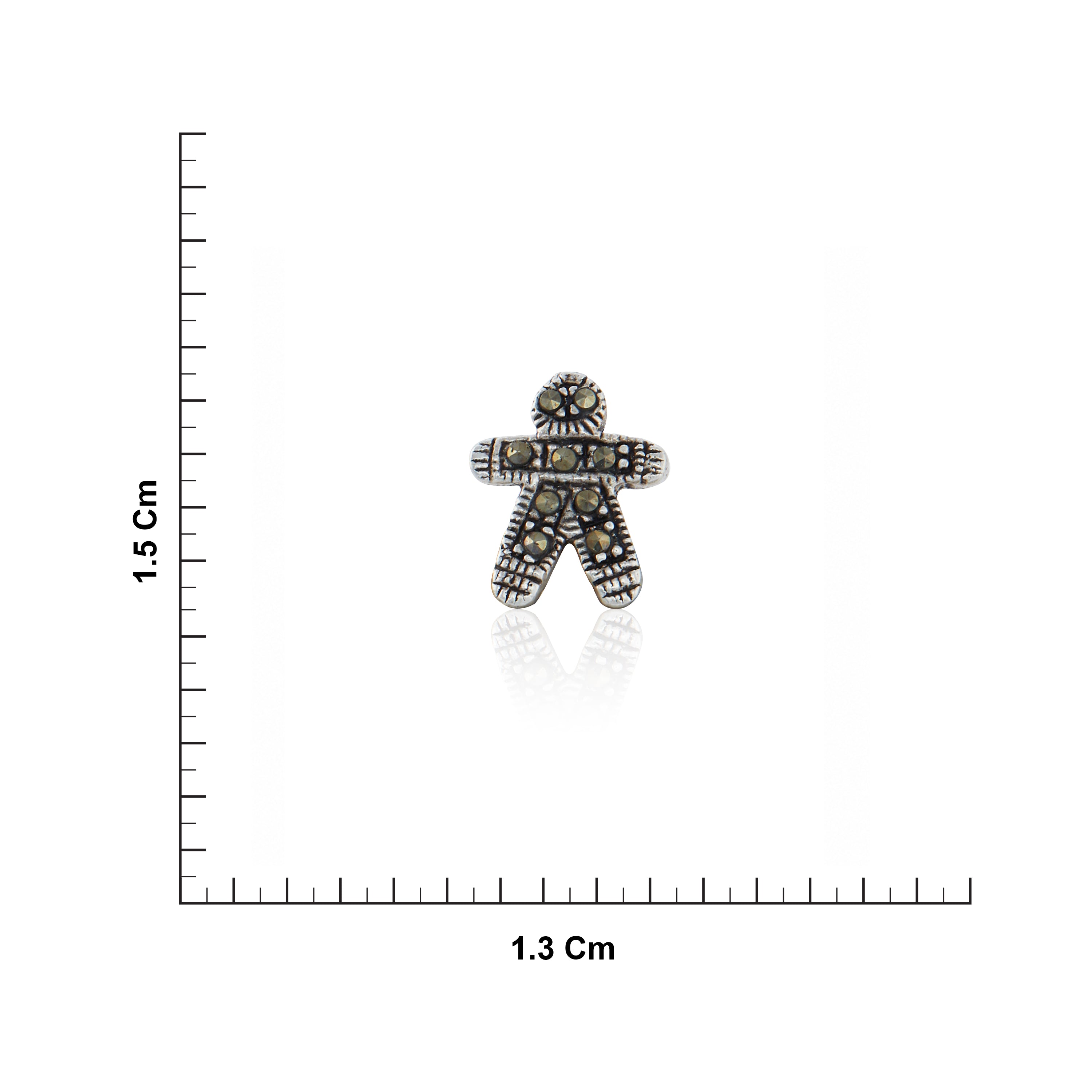 Sterling Silver Gingerbread Man Nose Pin