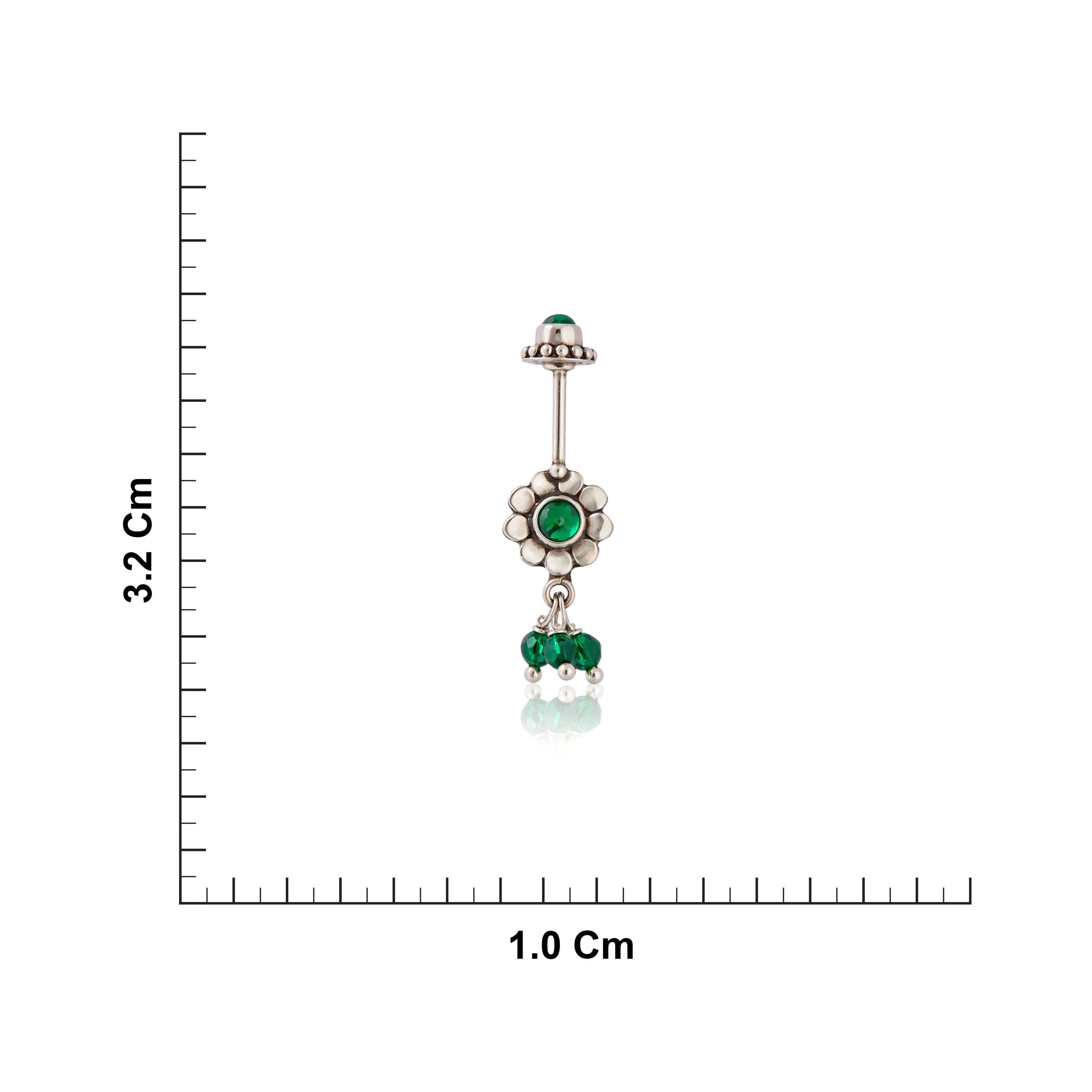 Sterling Silver Green Floral Koppu Ishna