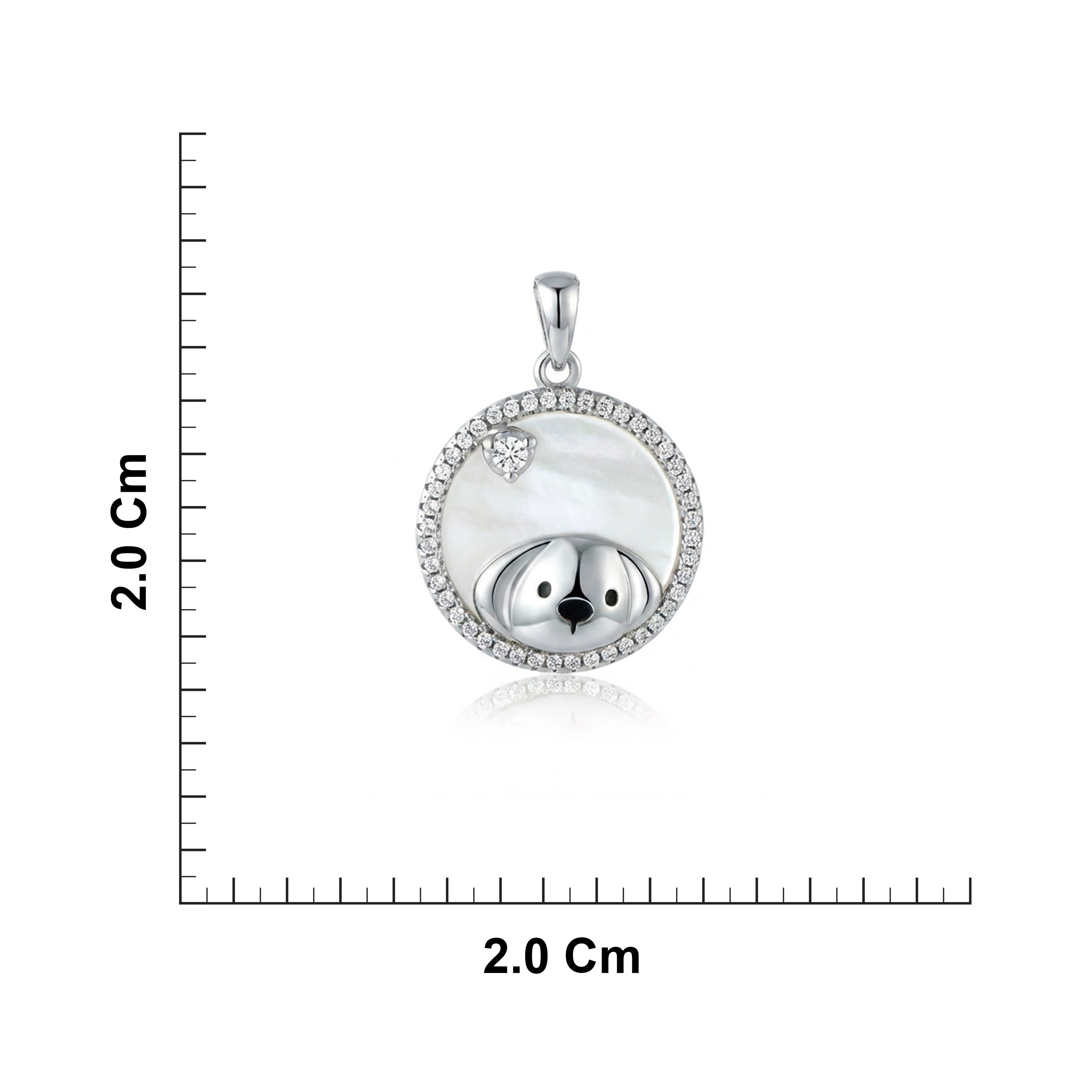 Sterling Silver Halo Puppy Pendant Ishna