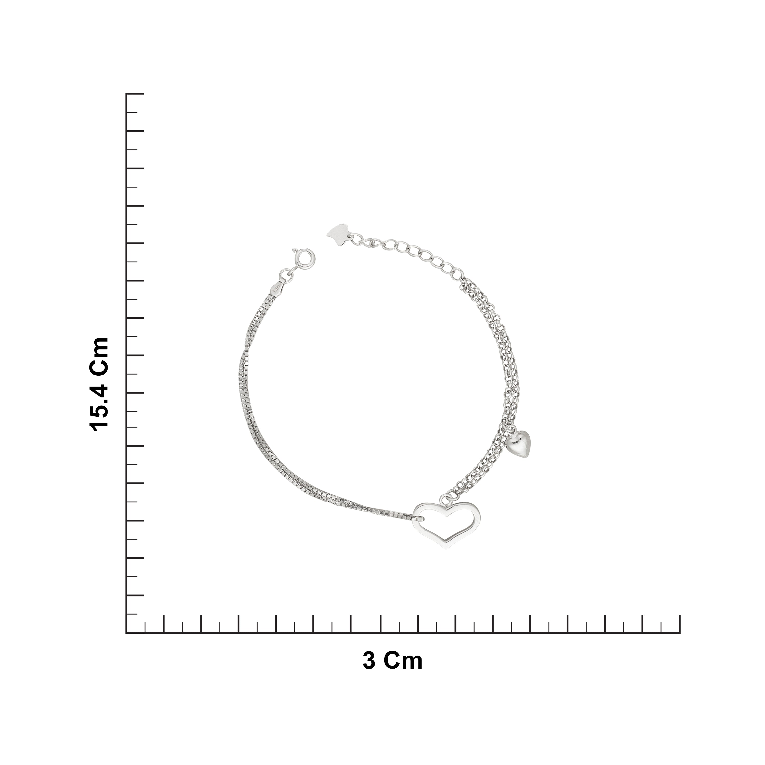 Sterling Silver Heart Charm Bracelet Ishna
