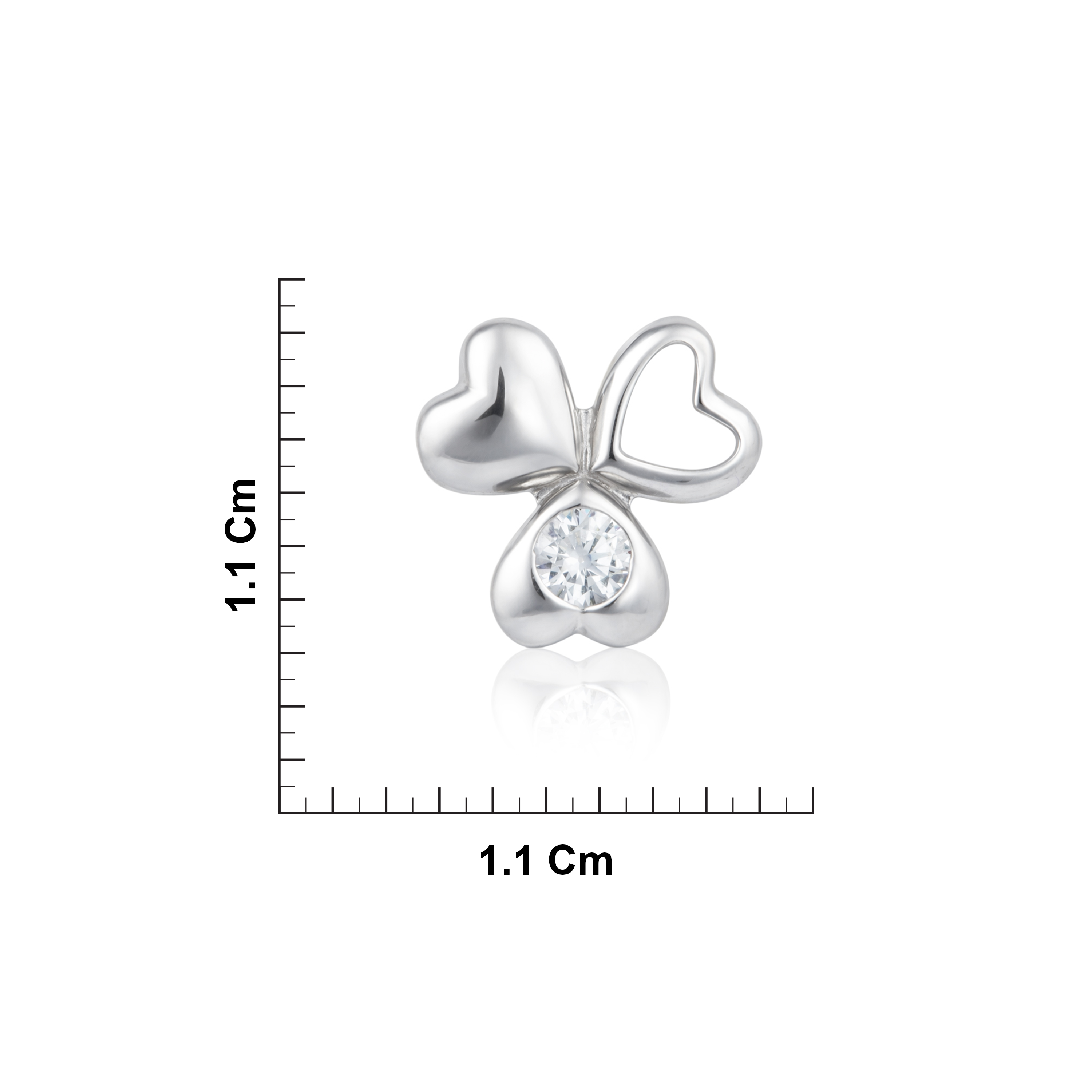 Sterling Silver Heart Cluster Stud Earrings Ishna