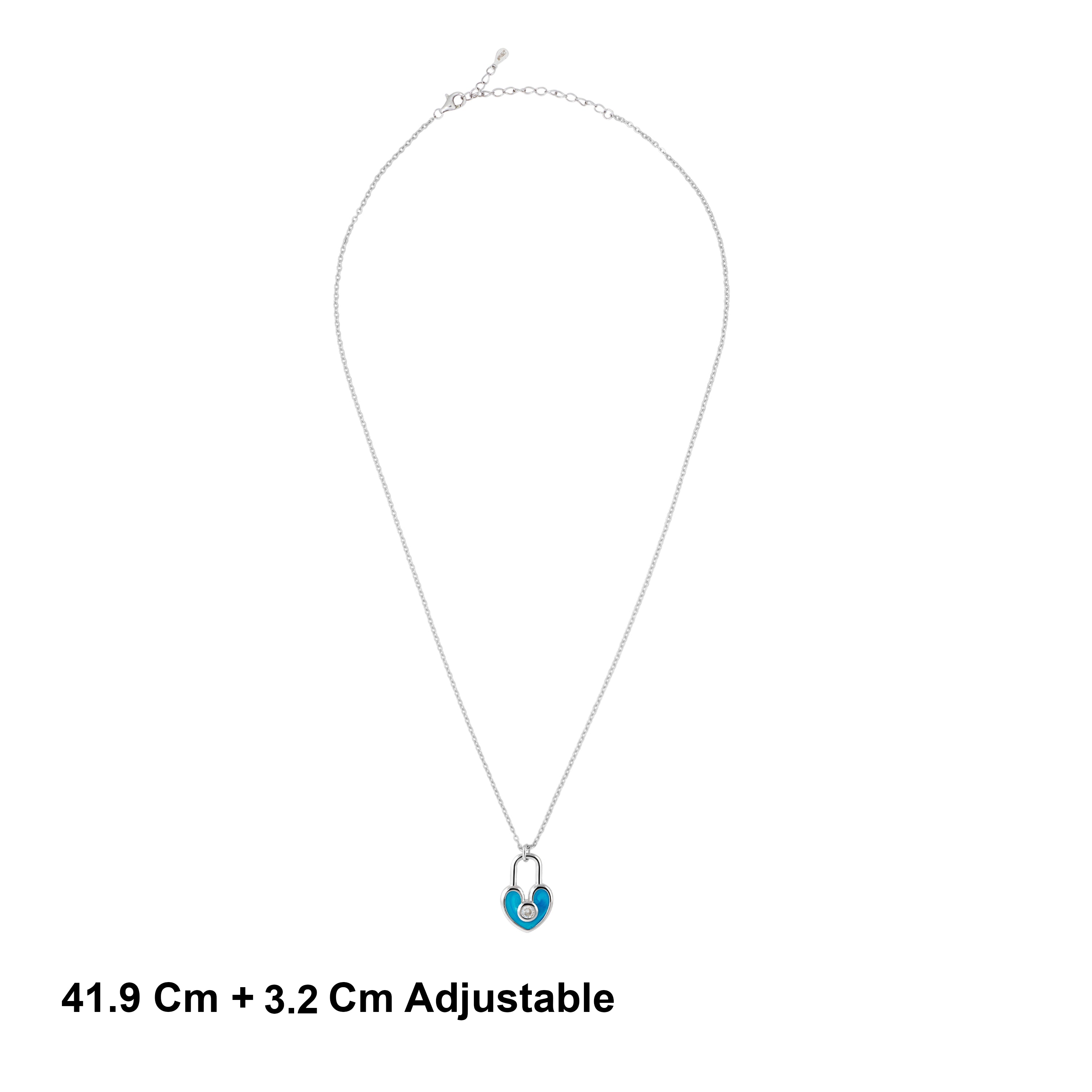Sterling Silver Heart Padlock Chain Ishna