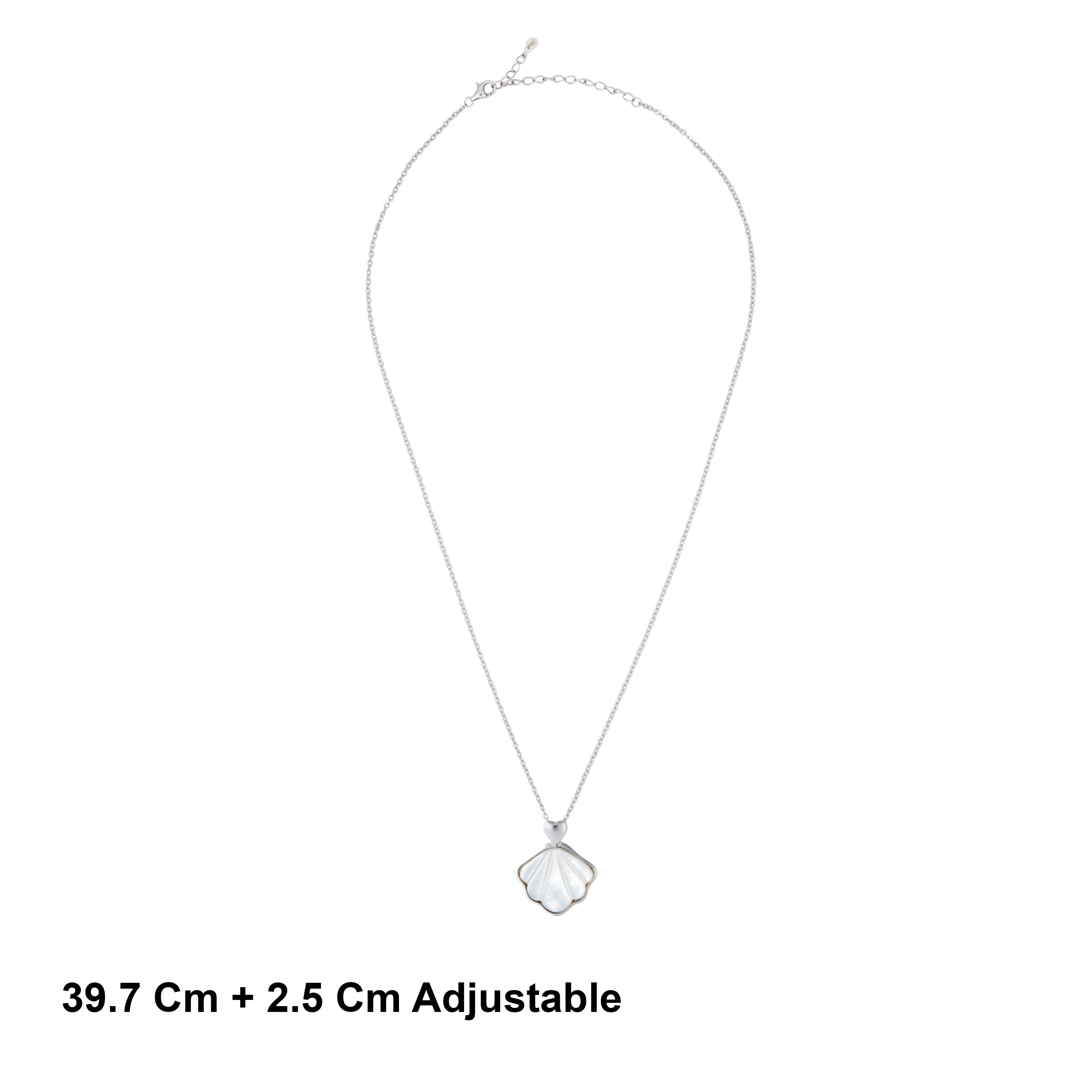 Sterling Silver Heart Shell Chain Ishna