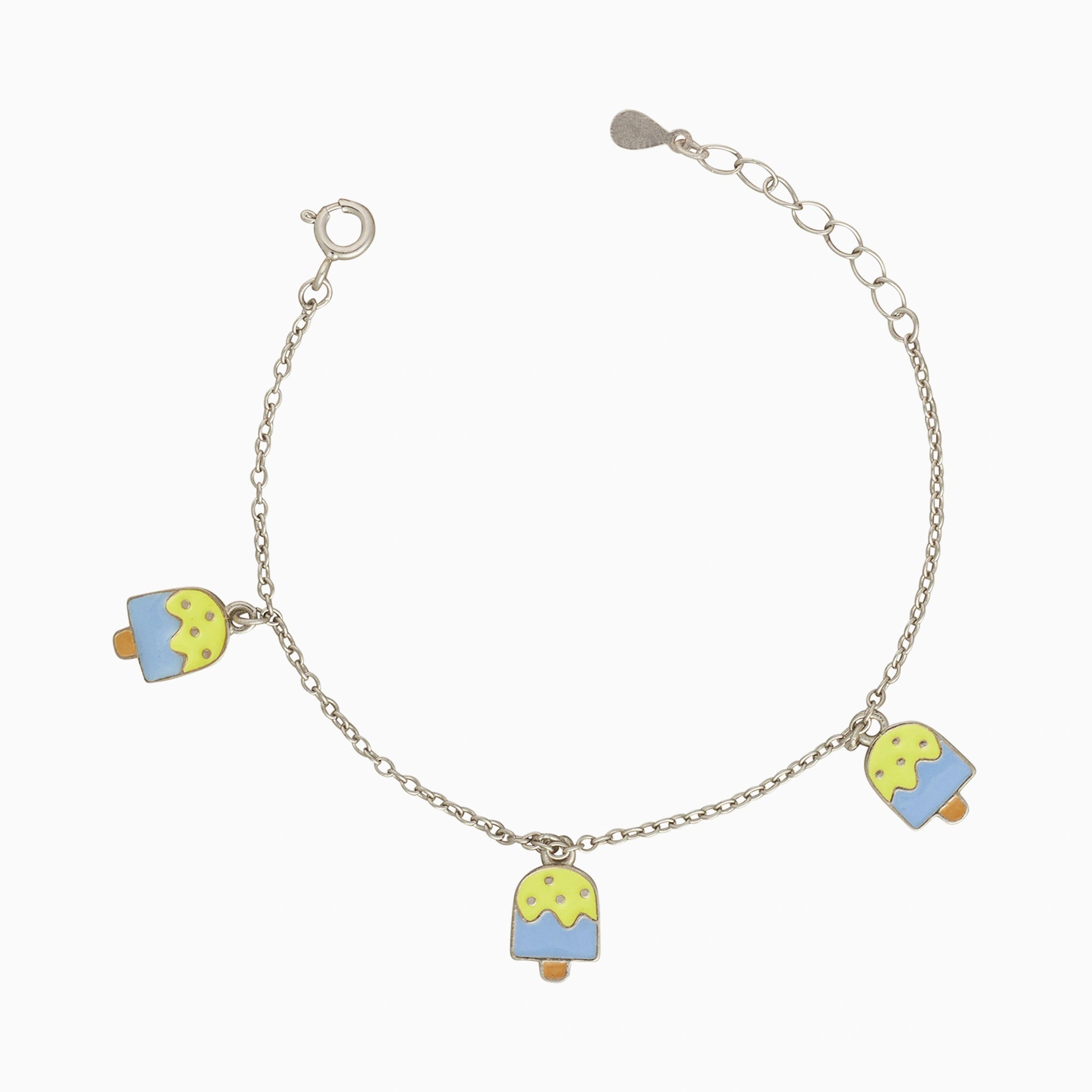 Sterling Silver Ice Cream Motif Bracelet Ishna