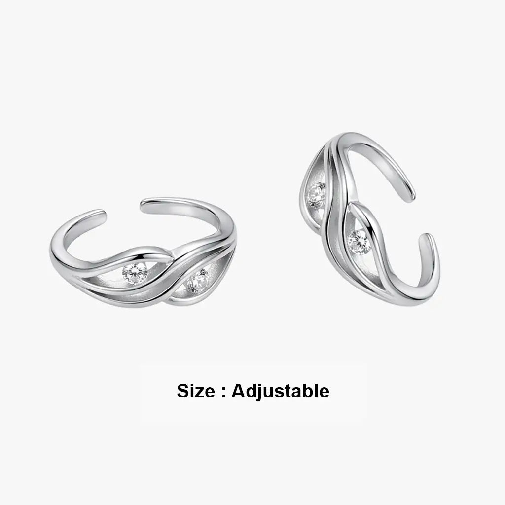 Sterling Silver Leaf design stone metti for women