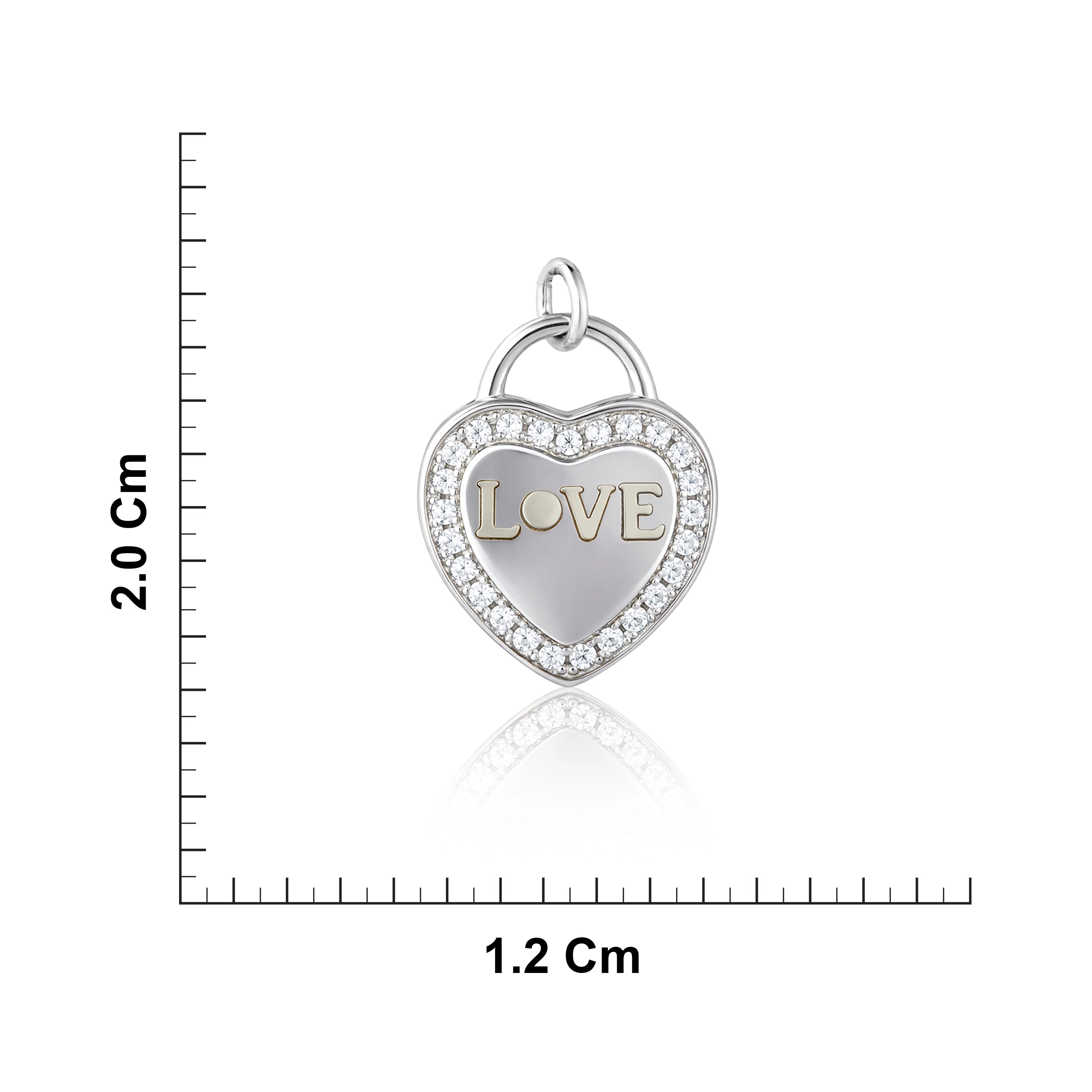 Sterling Silver Love Heart Halo Pendant Ishna
